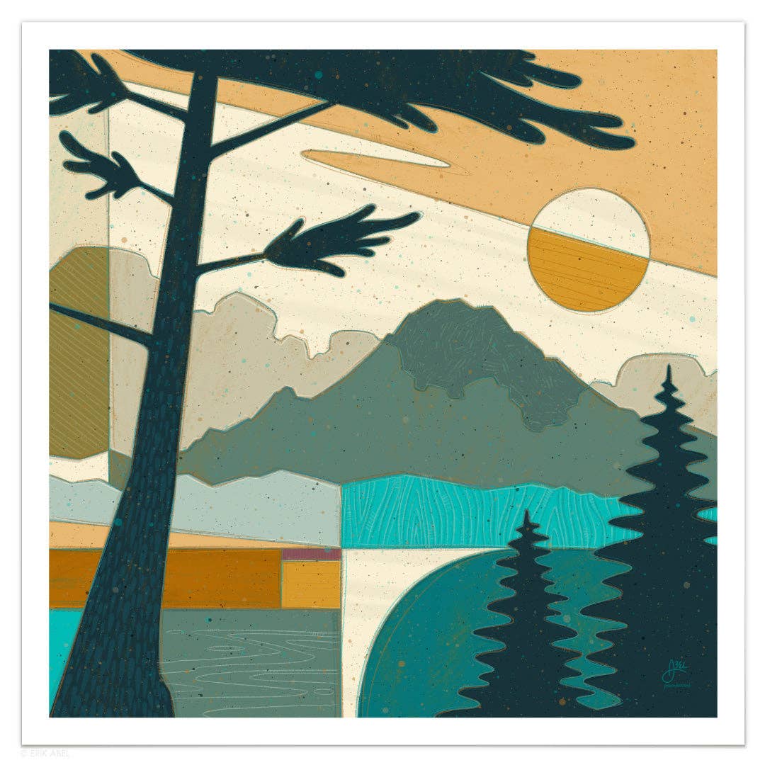 Pnwonderland: Rainier - WHLSL Print: ChromaBlock / ChromaBlock Black / 12x12