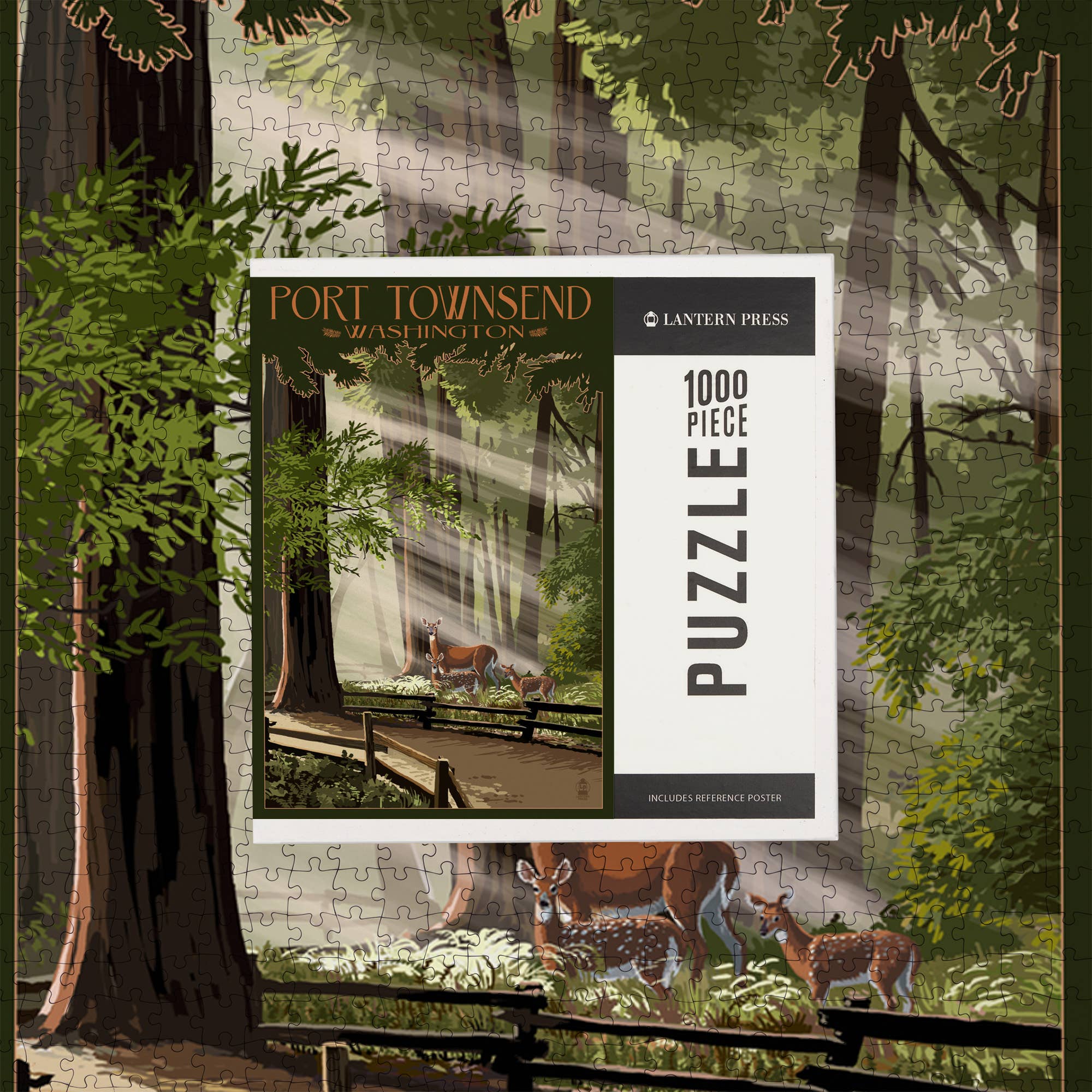 1000 PIECE PUZZLE Port Townsend, Washington, Deer and Fawns