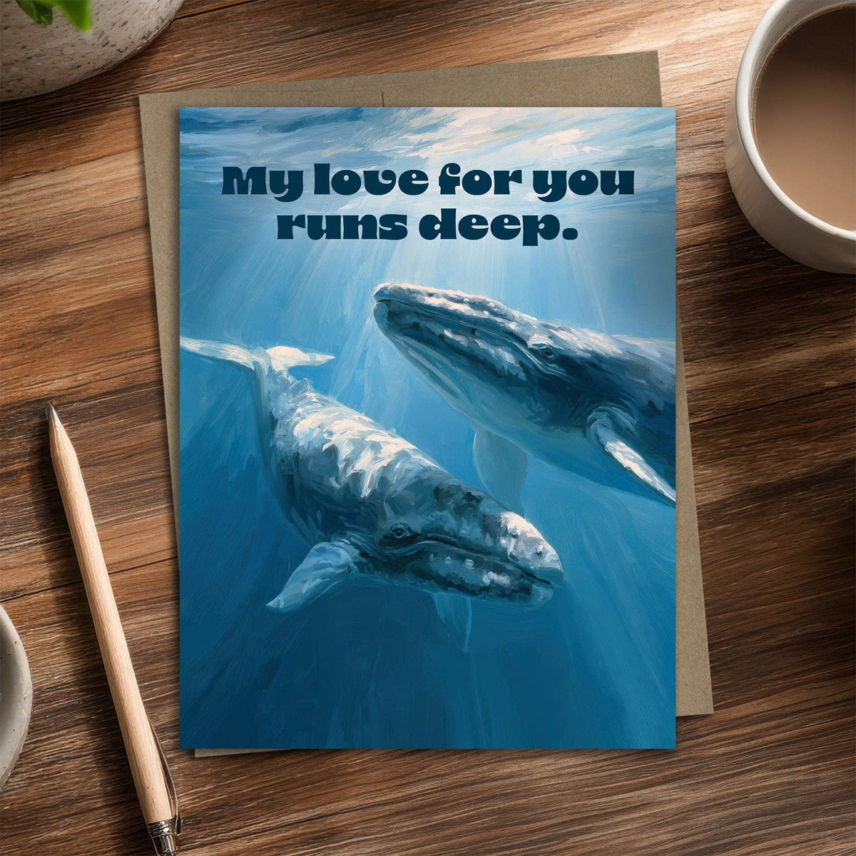 Love Runs Deep - Recycled Love Card for Sealife Enthusiasts