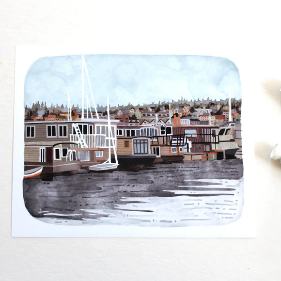 Seattle House Boats Art