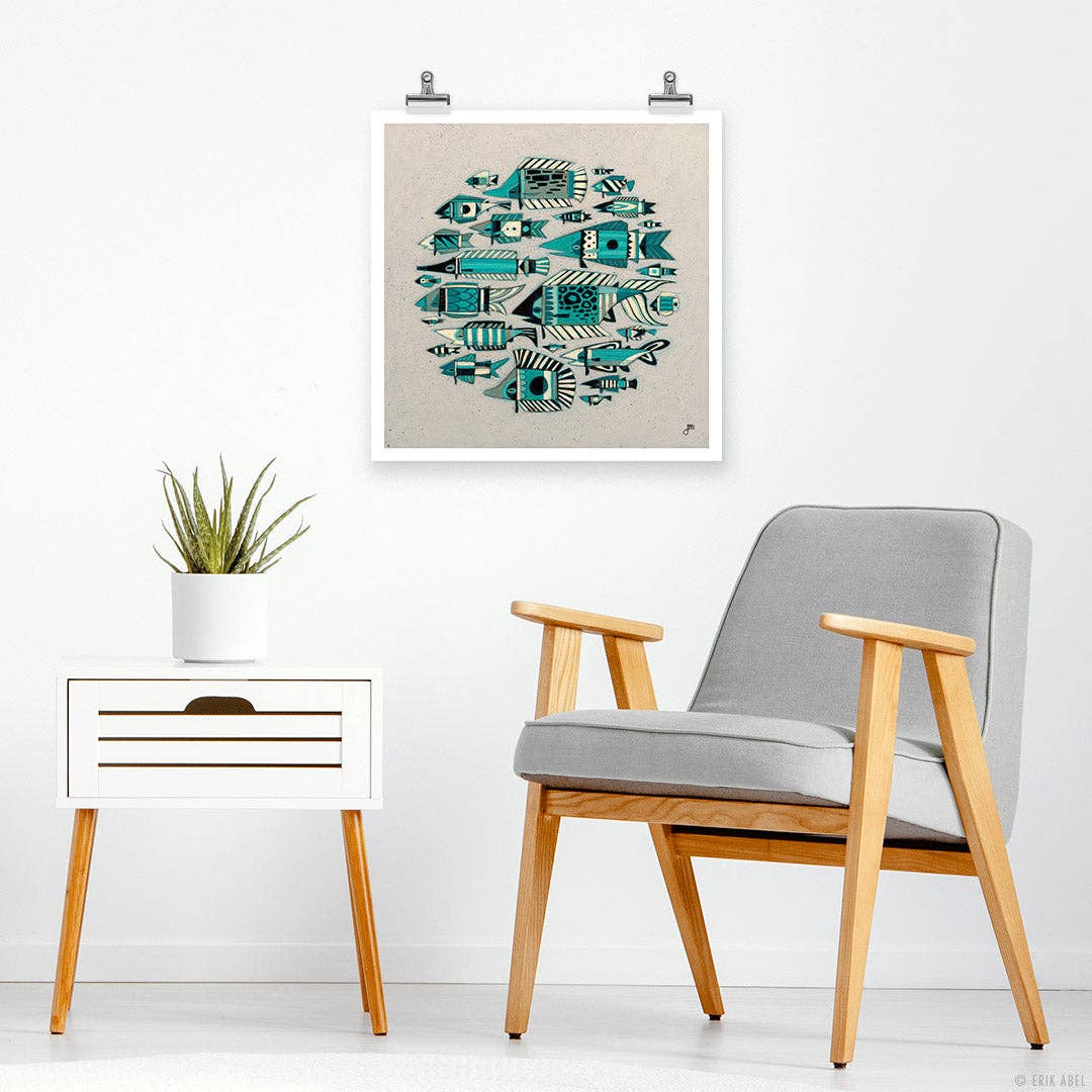 Bait Ball - WHLSL Print: Unframed / 12x12 / Bamboo Paper
