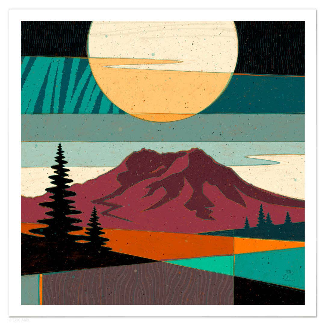 Pnwonderland: St. Helens - WHLSL Print: Unframed / 12x12 / Bamboo Paper