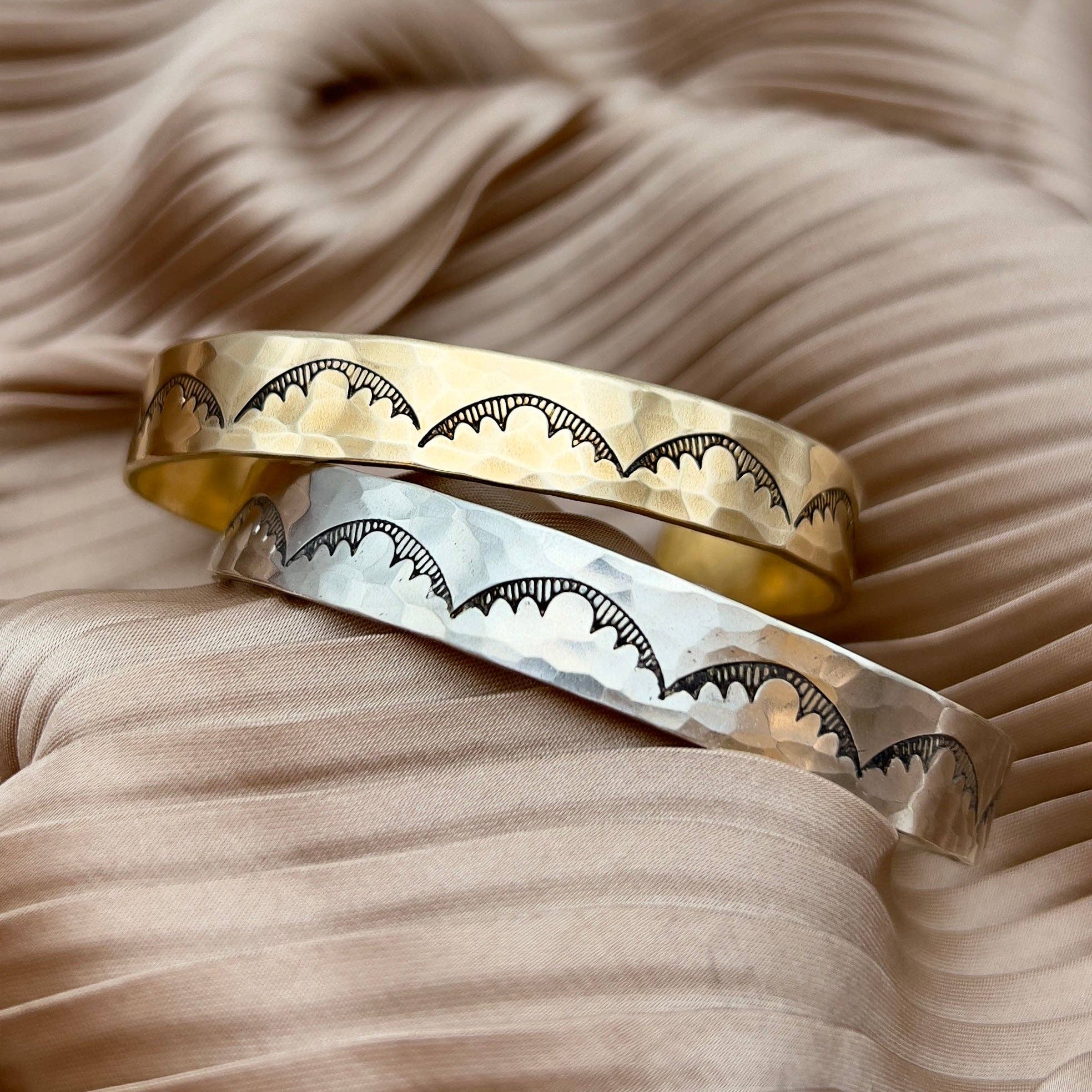 Handmade Together Cuff: Silver Finish