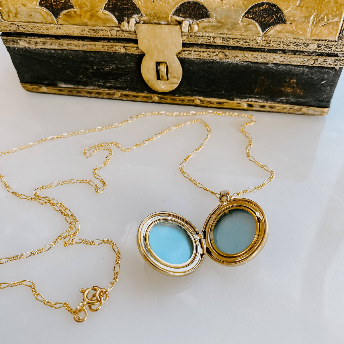 Treasure Island Locket Necklace: 14k Gold Fill