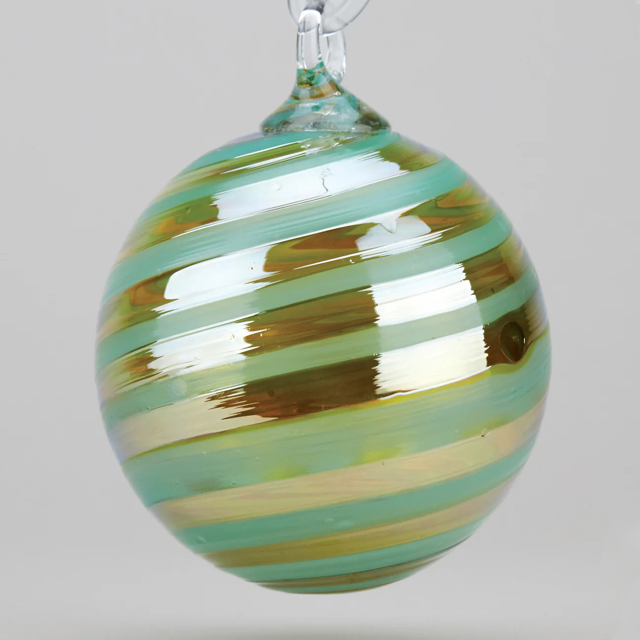 spearmint swirl Ornament by Glass Eye Studio