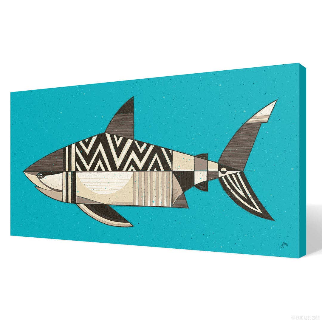 White Shark - WHLSL Print: Unframed / 12x6 / Canvas