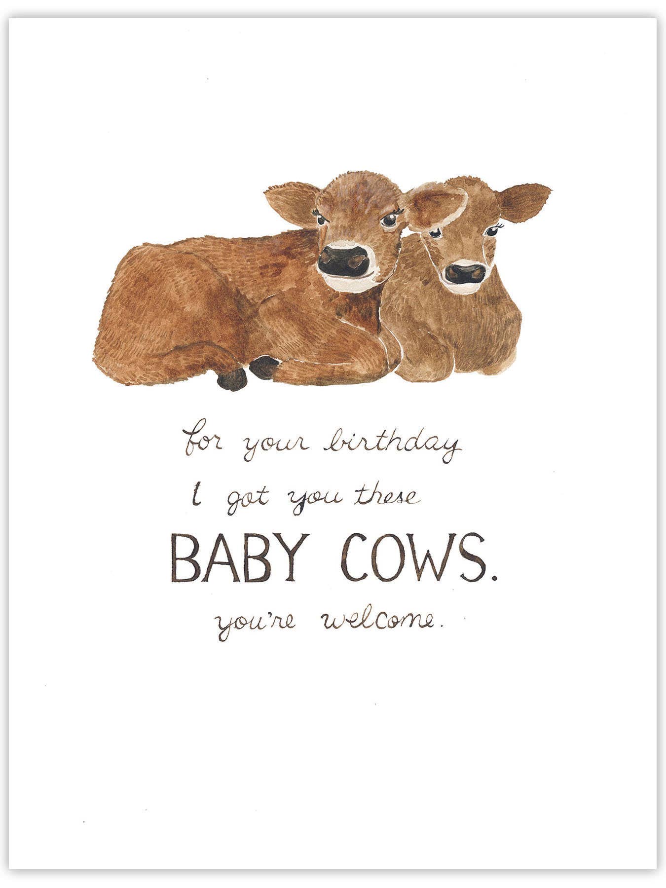Baby Cows Birthday Card - Farmhouse Greeting Card