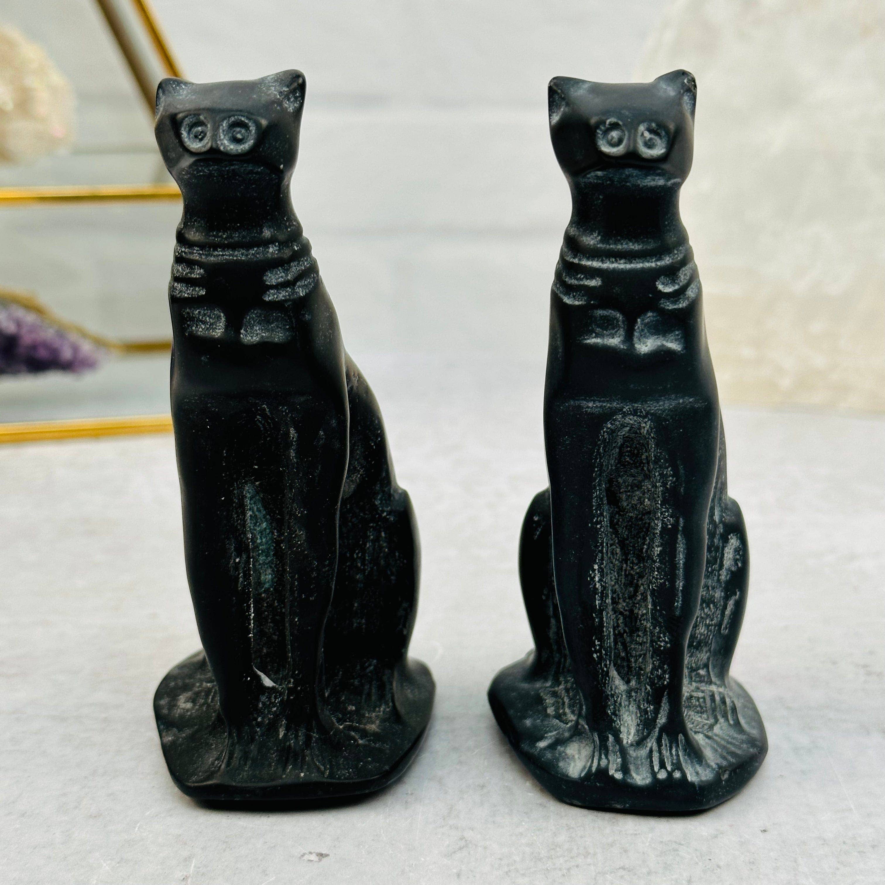 Black Obsidian Crystal Cat-Sophisticated Feline-Halloween