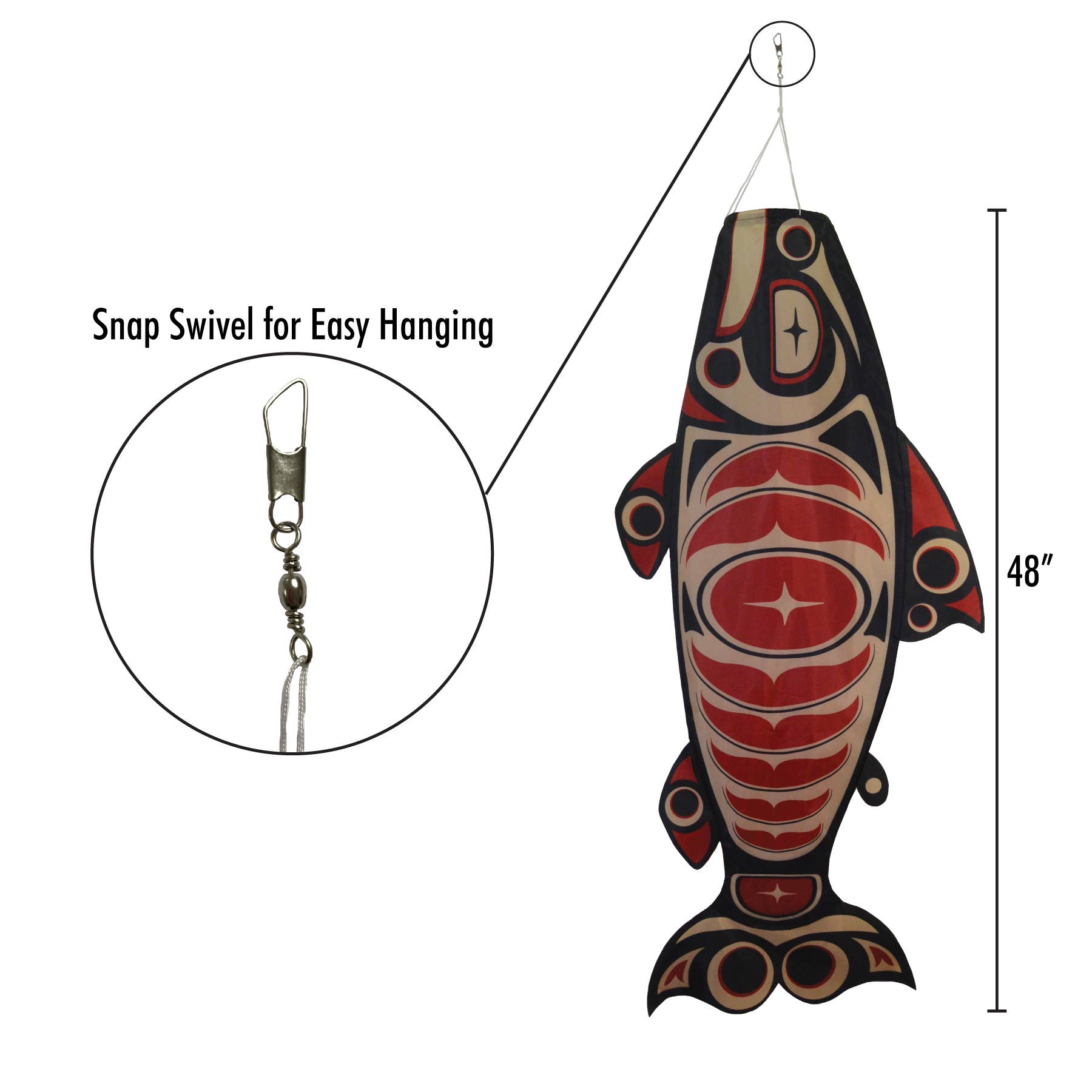 Salmon Totem 48" Fish Windsock