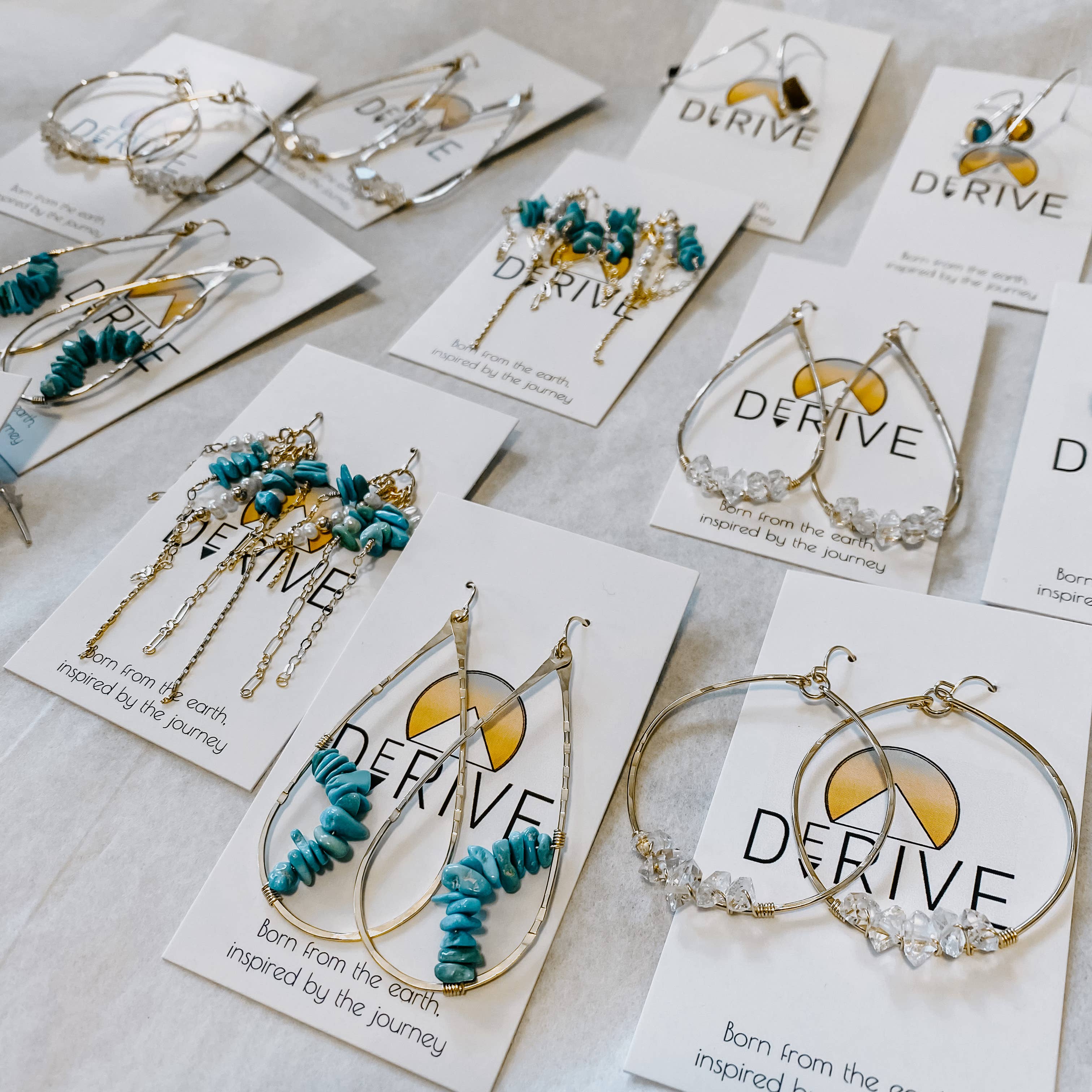 Kingman Turquoise Teardrop Earrings: 14k Gold Fill