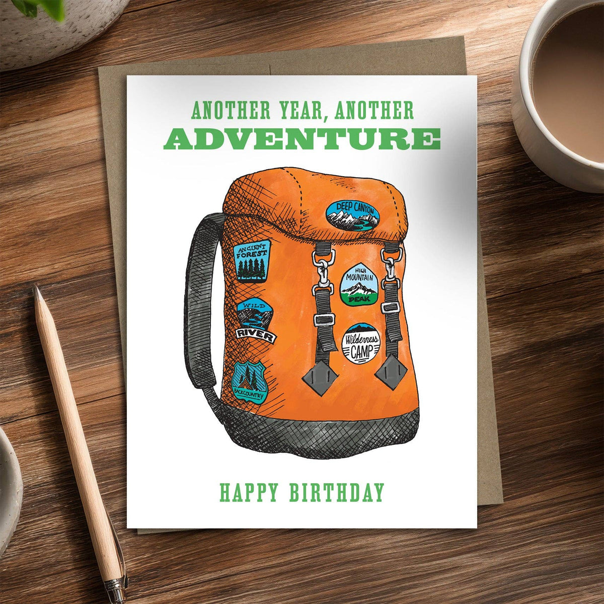 Backpack Adventure - Recycled Birthday Card for Hikers