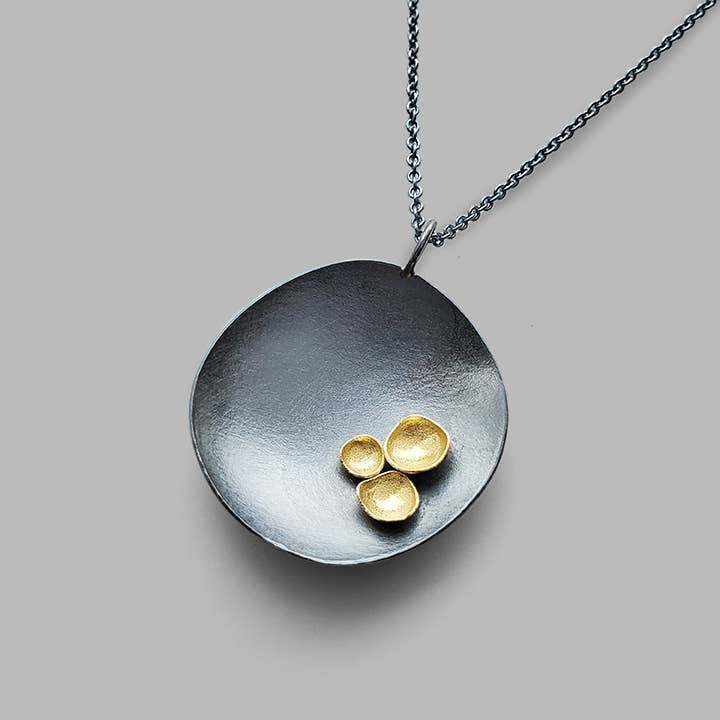 Handmade oxidized mixed metal Brave Necklace