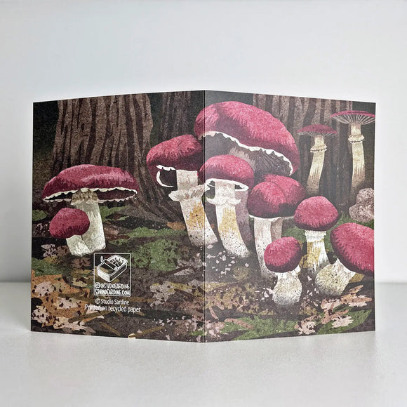 Wine Cap Mushroom Blank Greeting Card