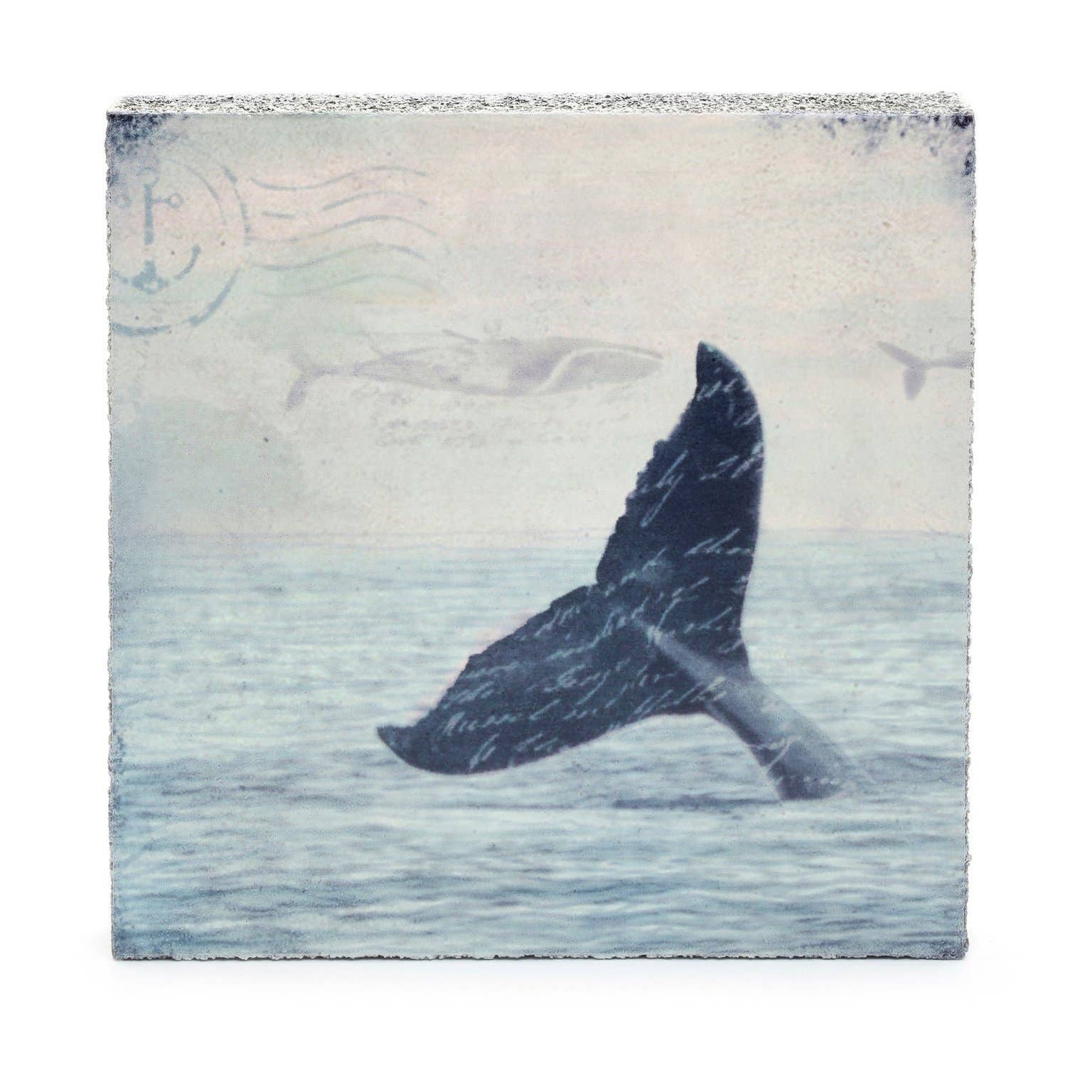Art Block - Lost & Found - Whale Tail : Original 6.75 x 6.75 x 1.25