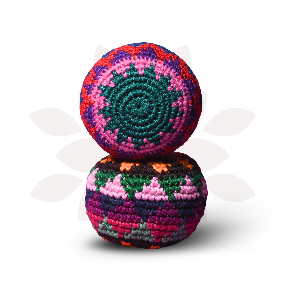 Knit Multicolor Footbag Stress Ball Bag Crochet Sack - Guatemala | Mexico: Assorted