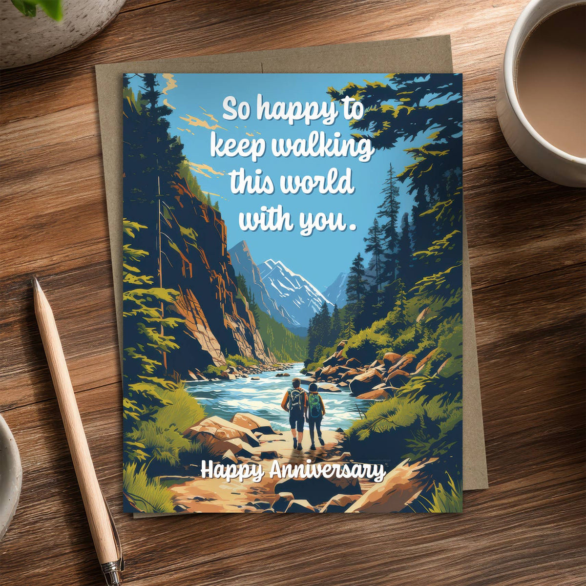 Walking This World – Recycled Anniversary Card