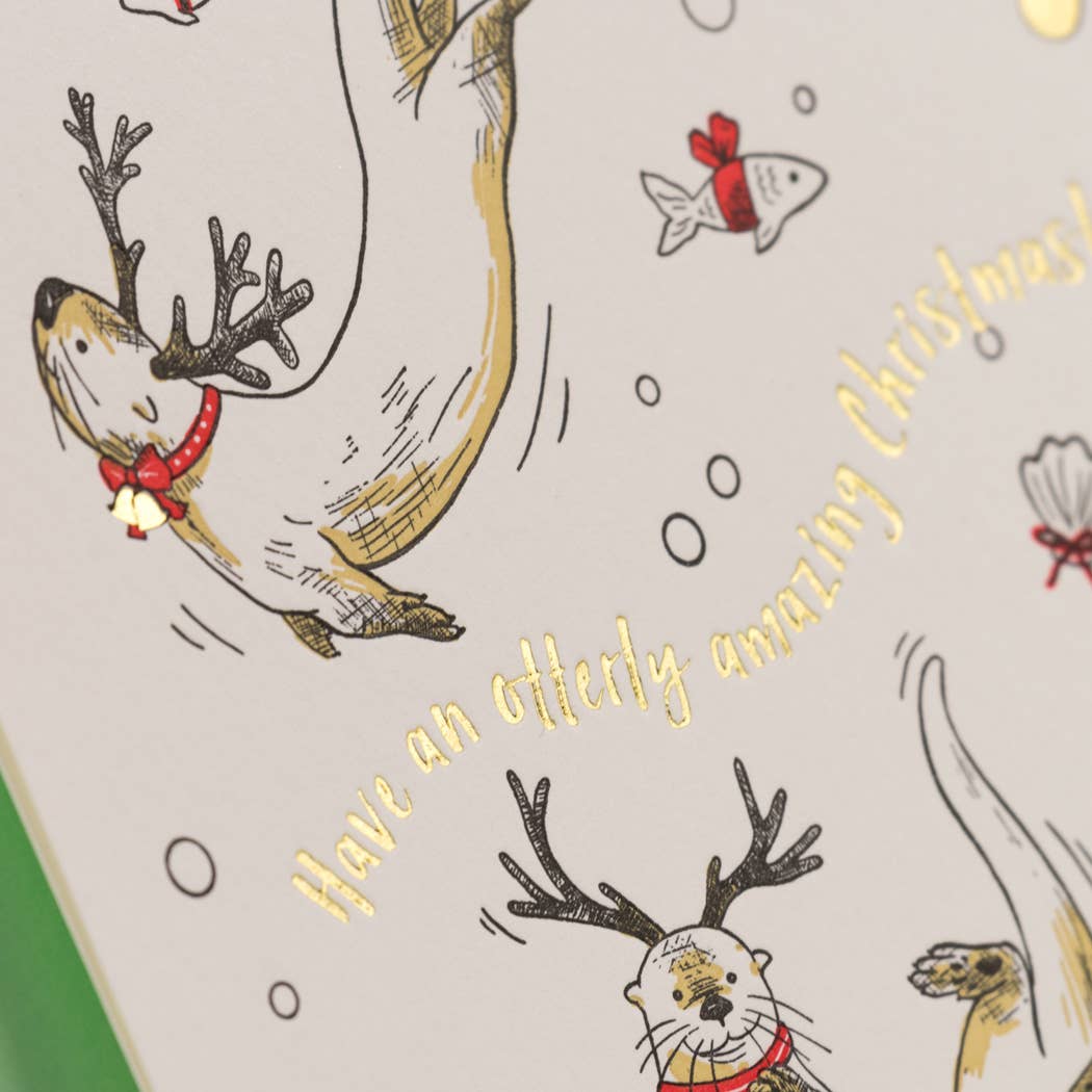 Holiday Otters Card: Single Card
