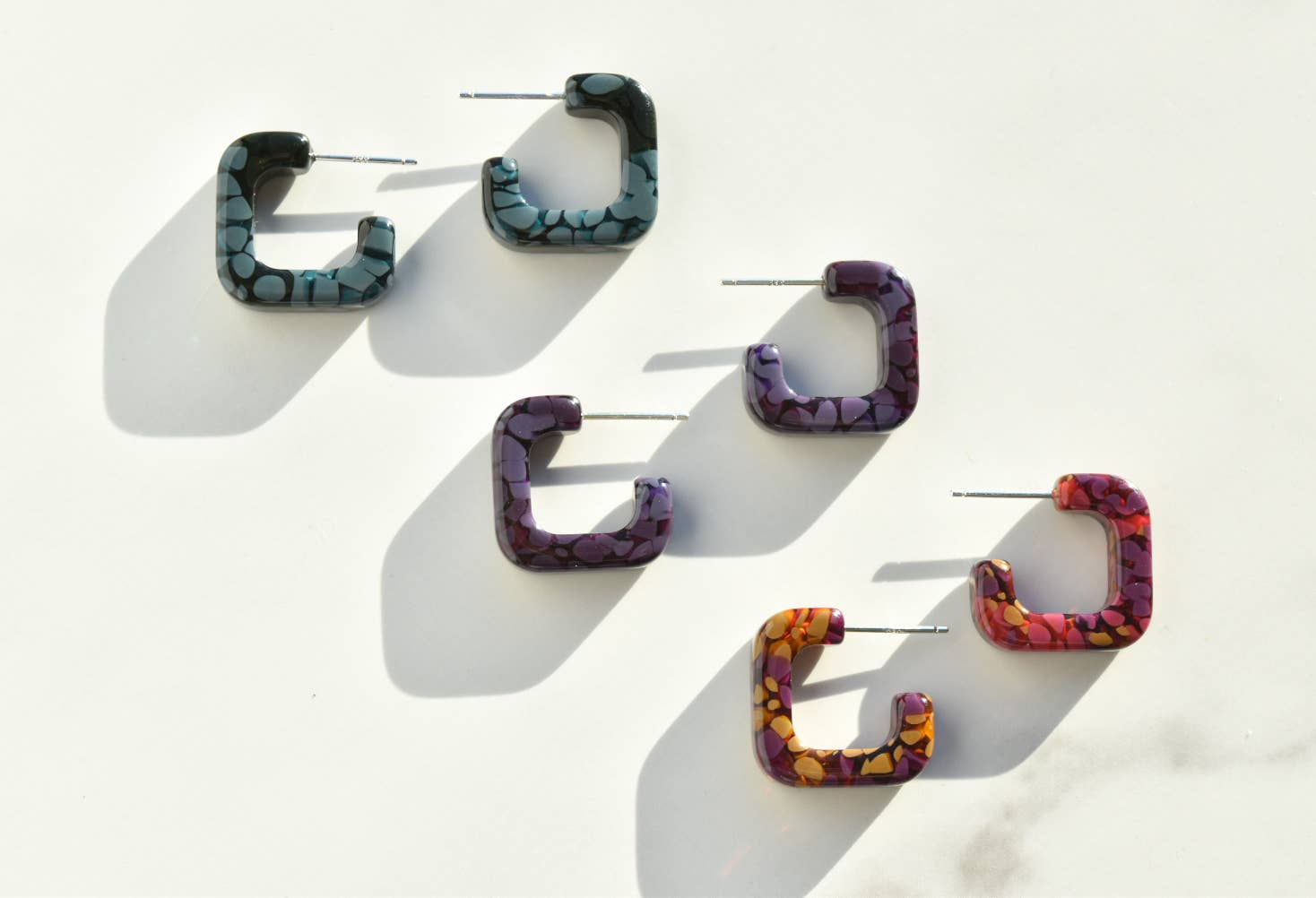 Mini Geo Hoops Collection: Purple Bloom