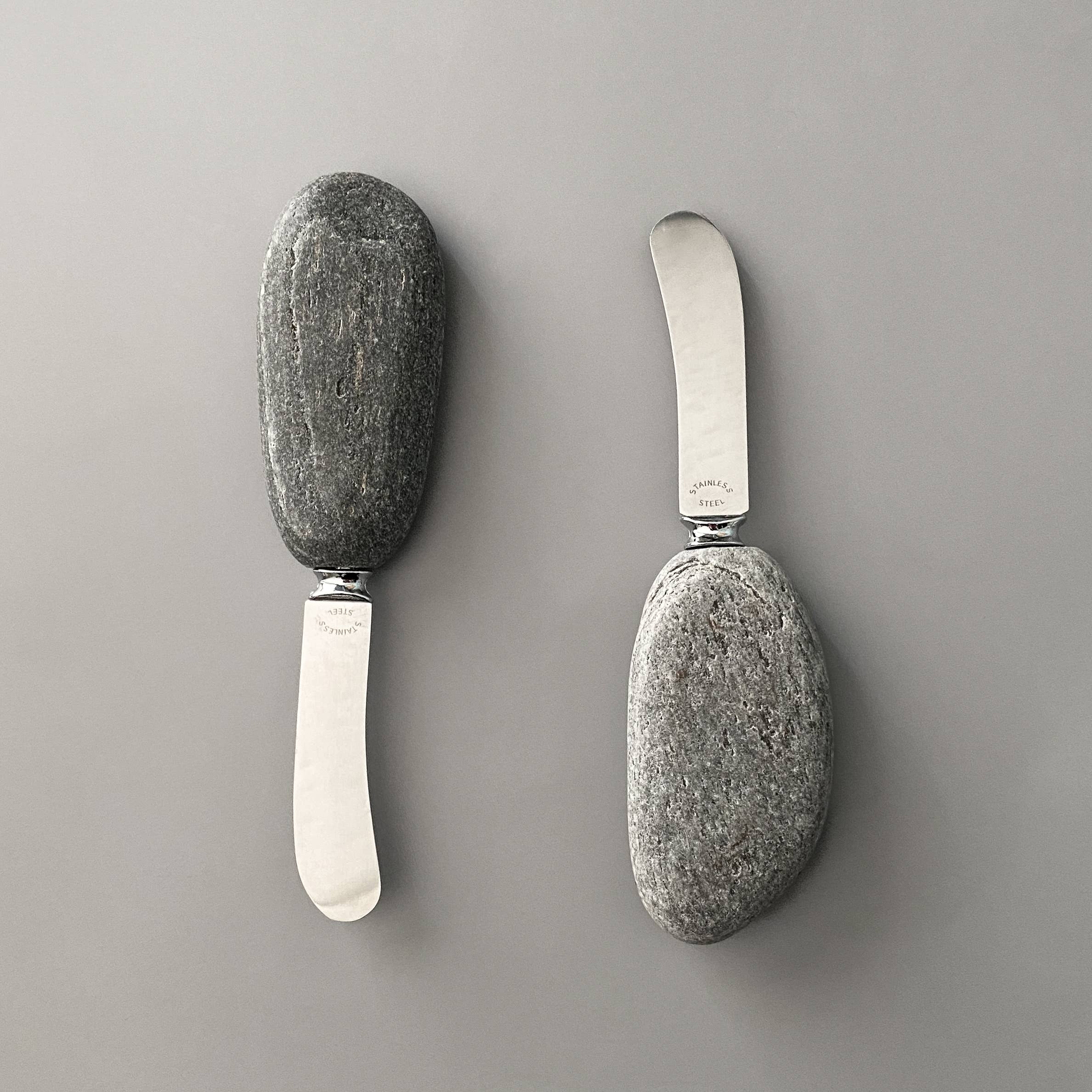 Ergonomic Stone Cheese Spreader