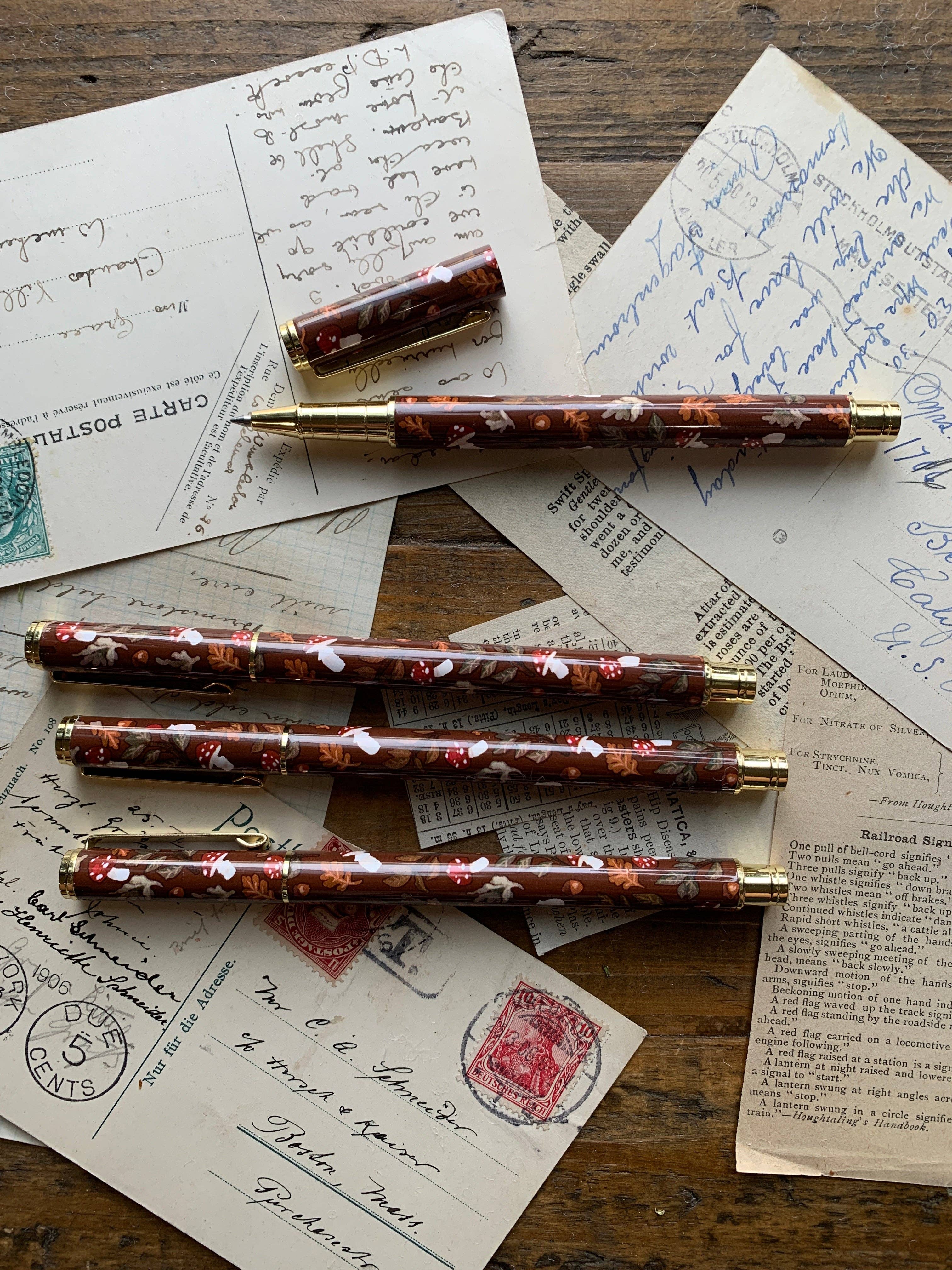 Autumn foliage refillable gel pen