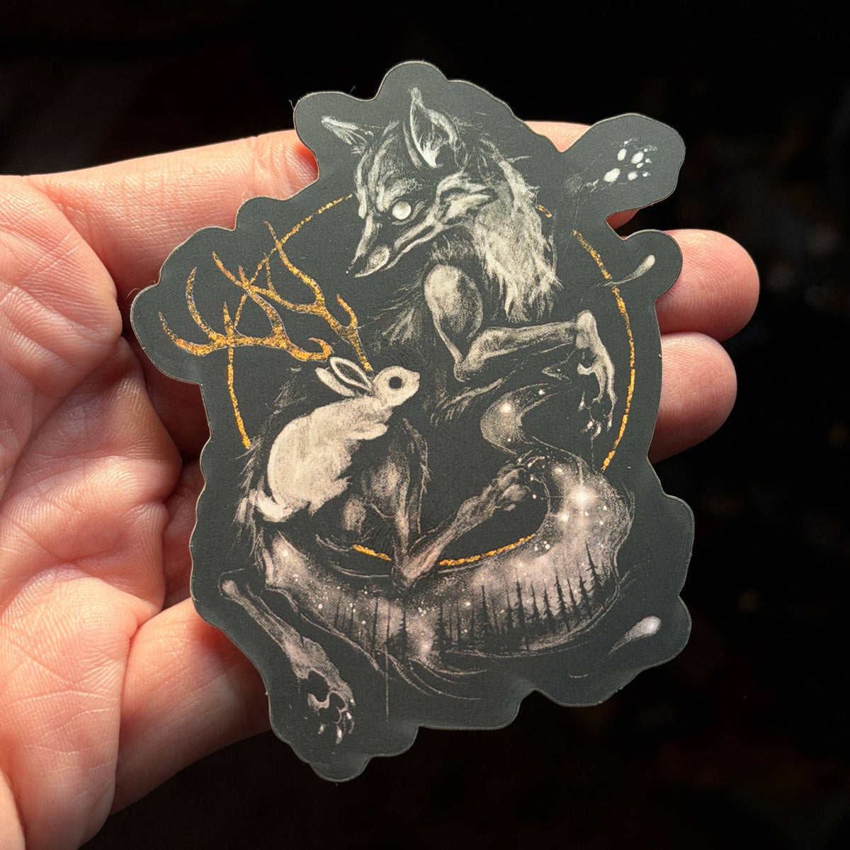 Fox + Jackalope Sticker