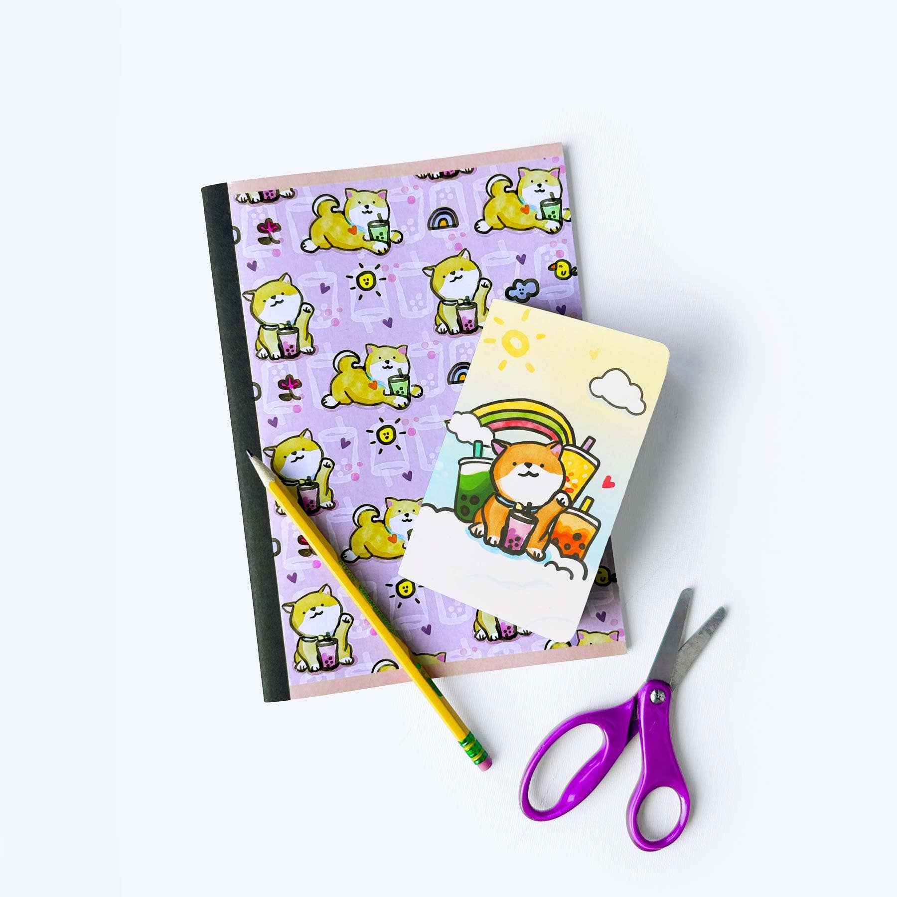 Corgi Matcha Composition Notebook