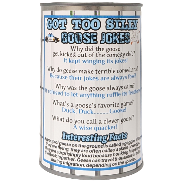 Canned Got Too Silly Goose - Goose Plush Stuffed Animal: Pop Top Lid
