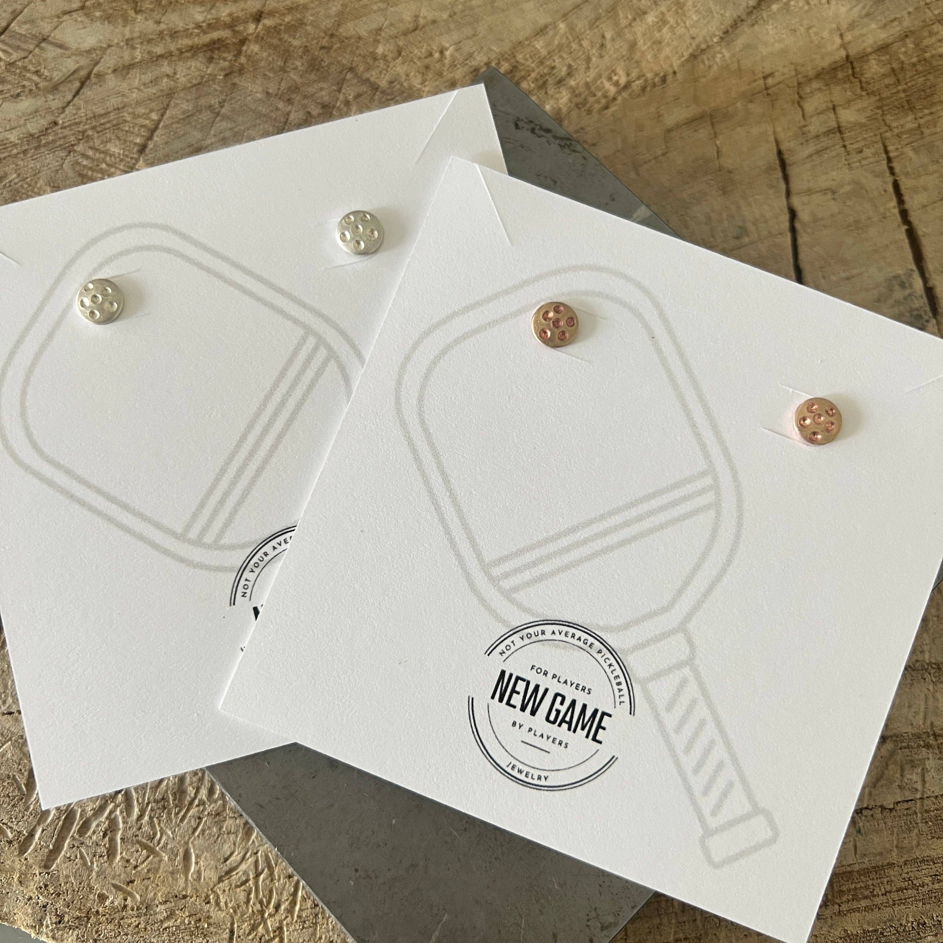 Pickleball Post earrings: 14k yellow gold filled