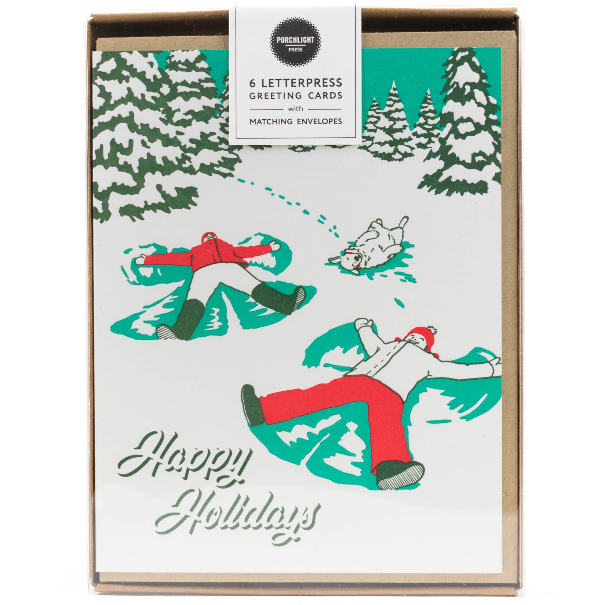 Vintage Snow Angels Holiday Card: Single Card