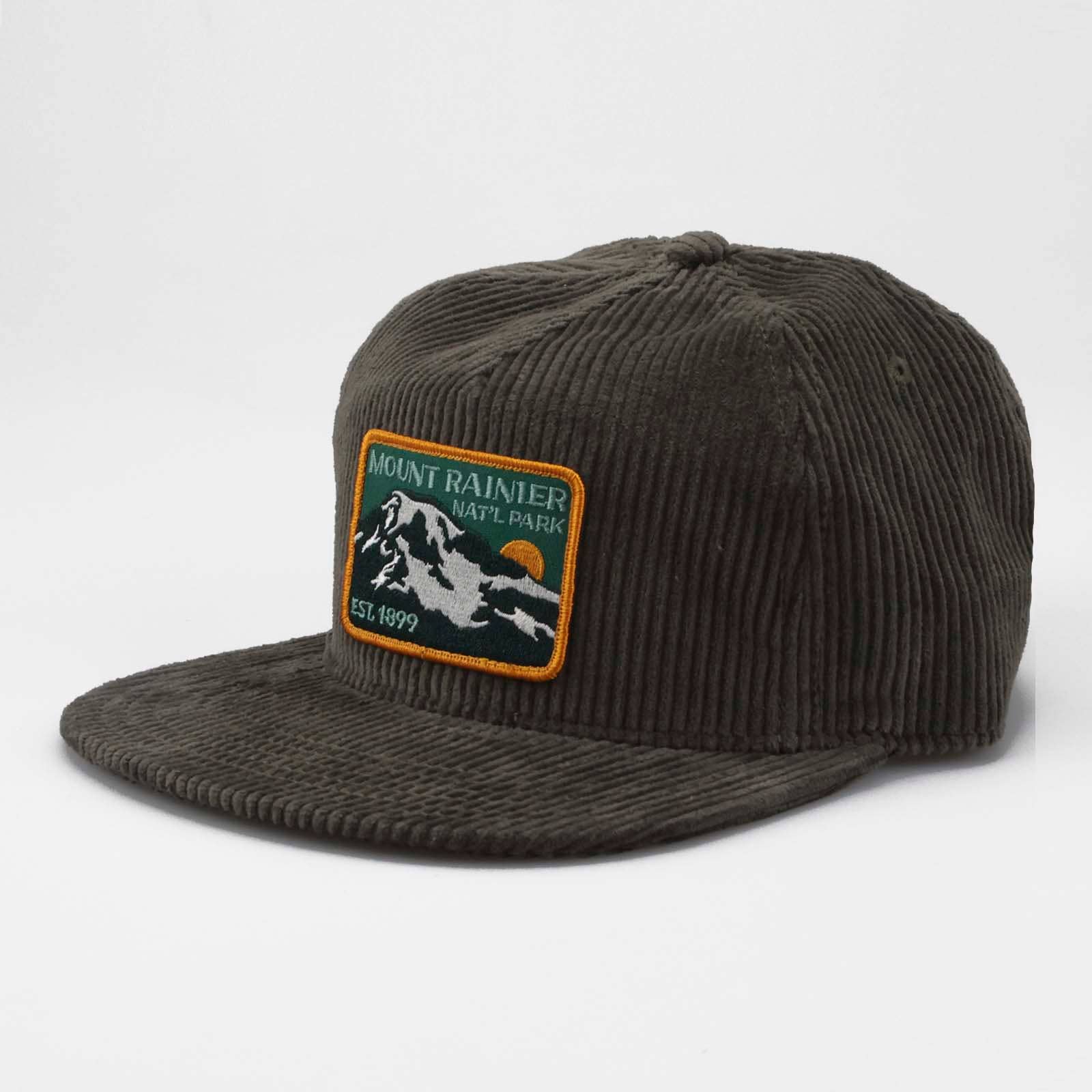 Mount Rainier National Park Est 1899 Corduroy Vintage Cap: Olive