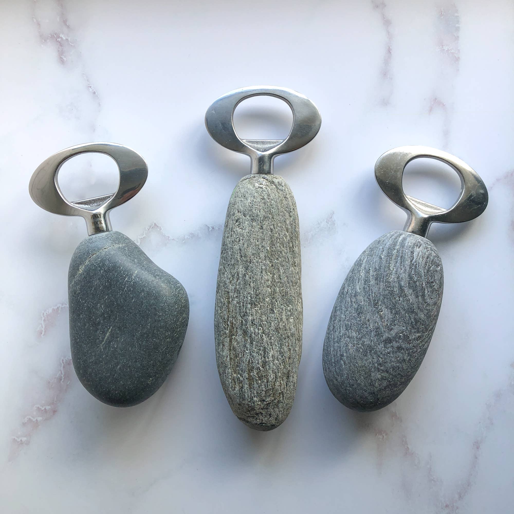 Nature-Inspired Stainless Steel Stone Bottle Opener