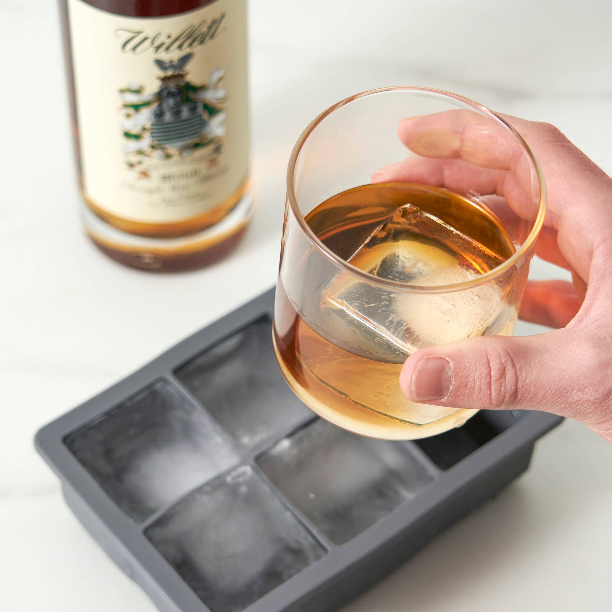 Glacier 2 inch Whiskey Ice Cube Tray with Lid