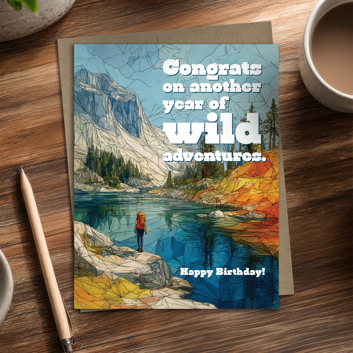 Wild Adventure - Recycled Birthday Card for Hikers