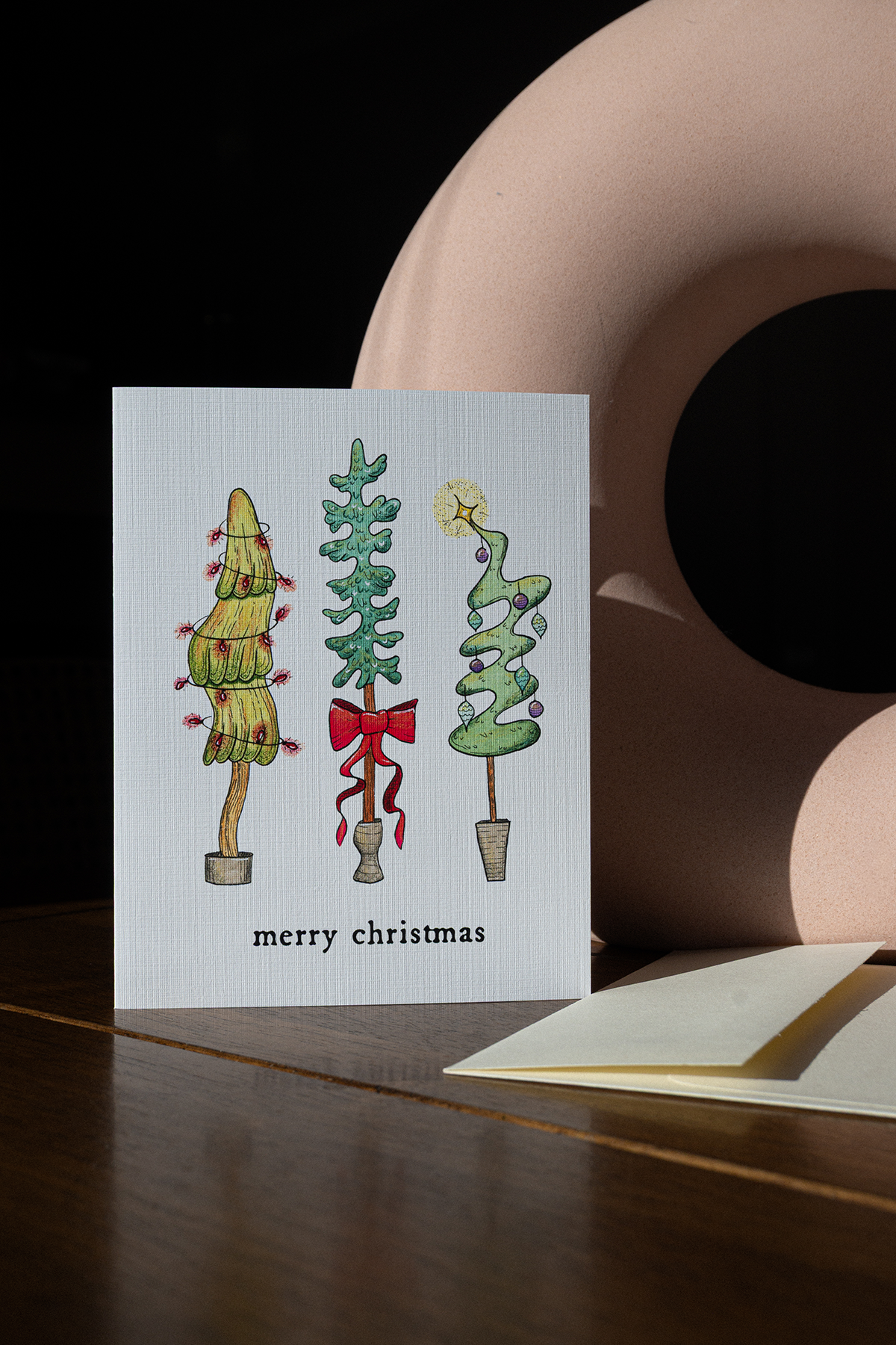 Funky Christmas Trees - Greeting Card