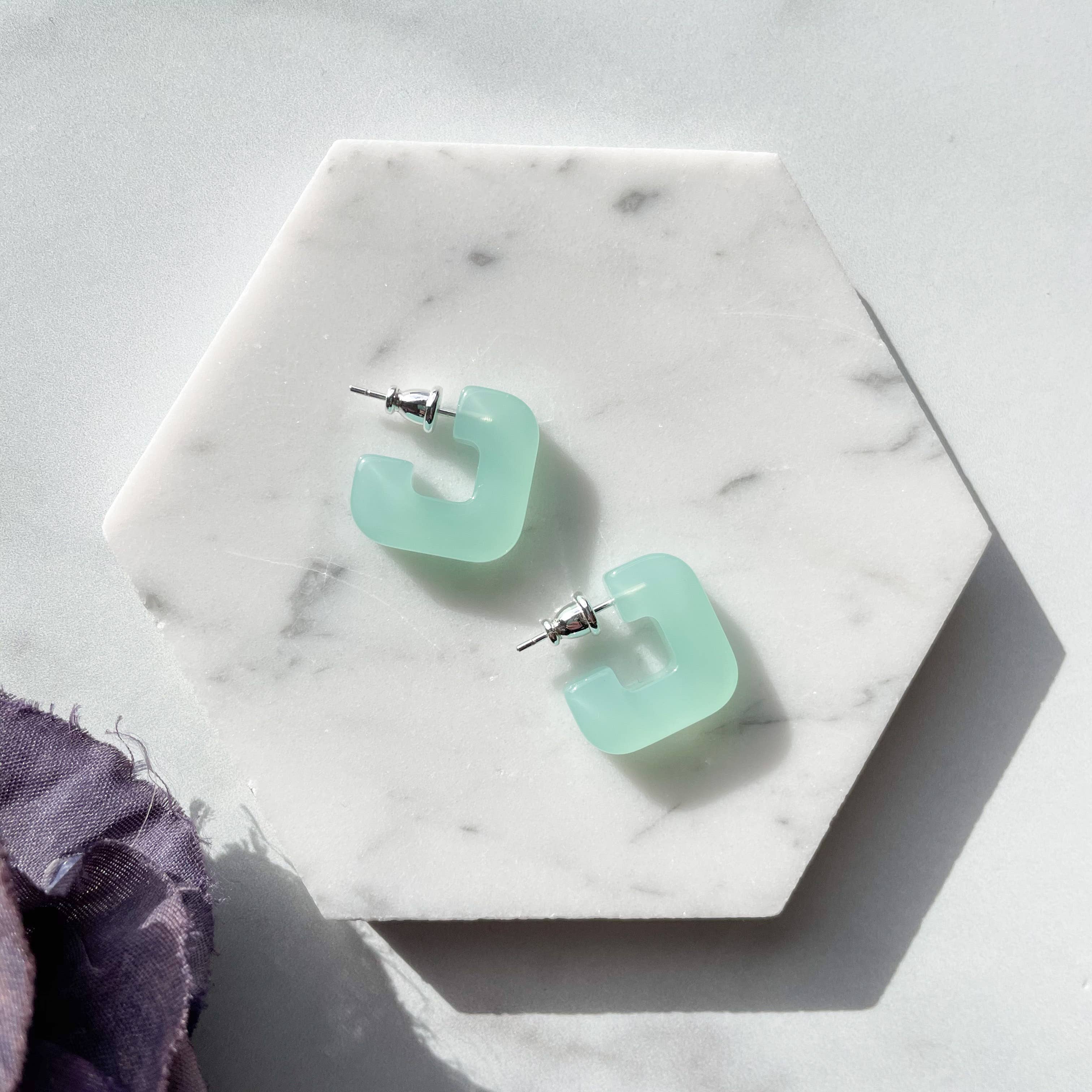 Mini Geo Hoops Collection: Jade