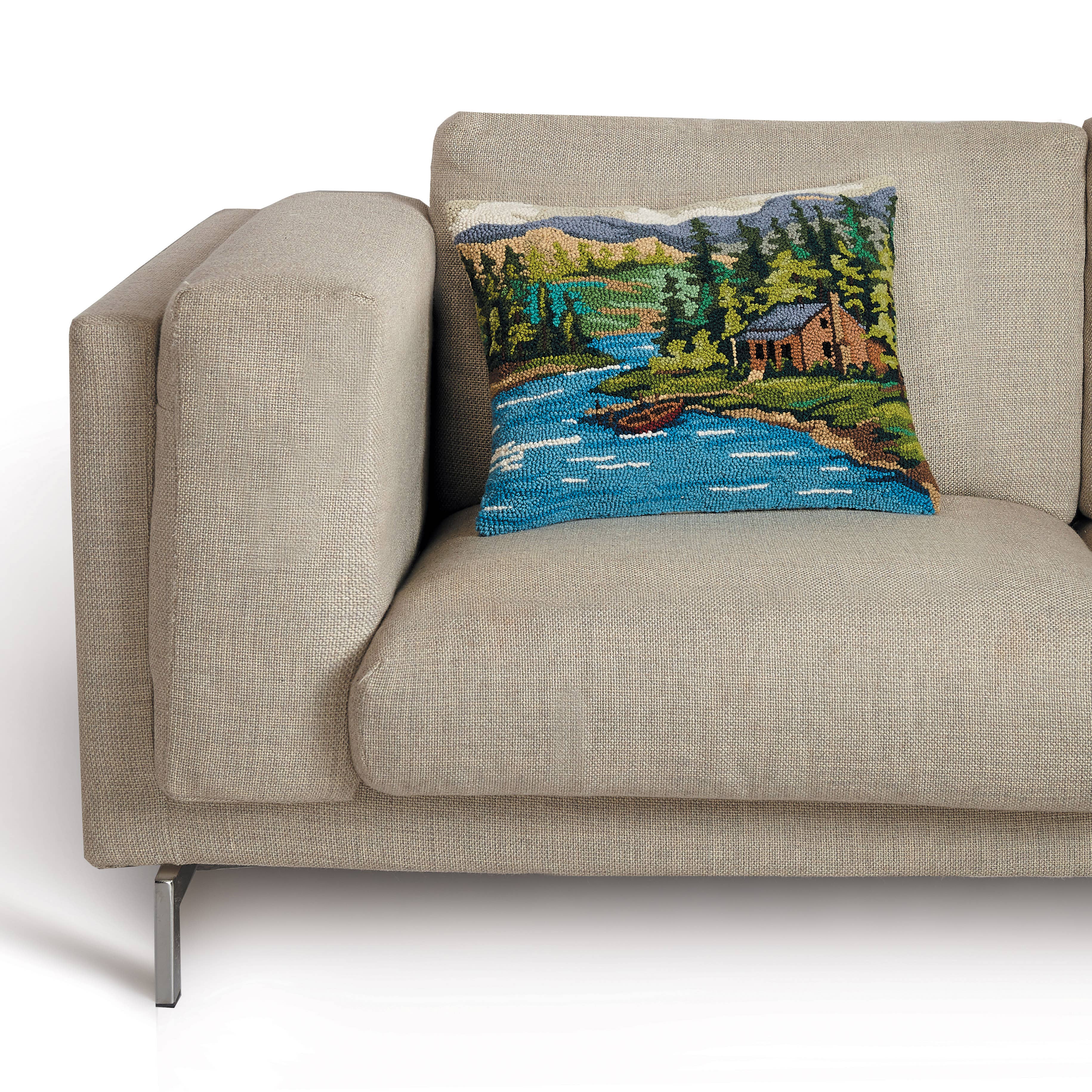 Cabin By Lake Hook Pillow