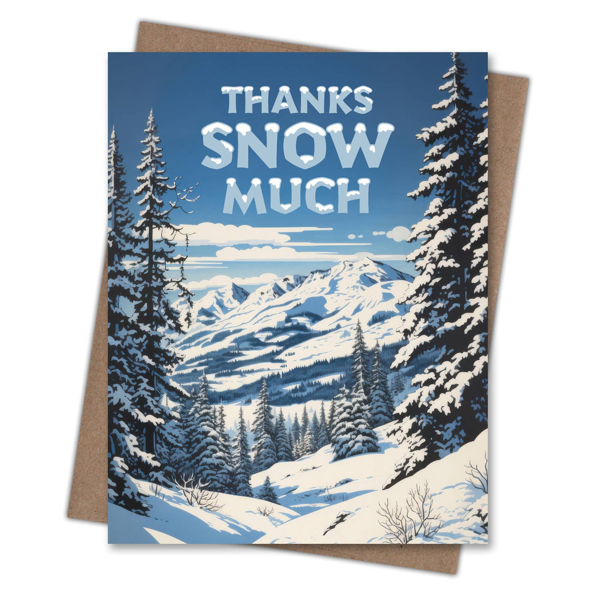 Thanks Snow Much – Recycled Thank You Card for Skiers