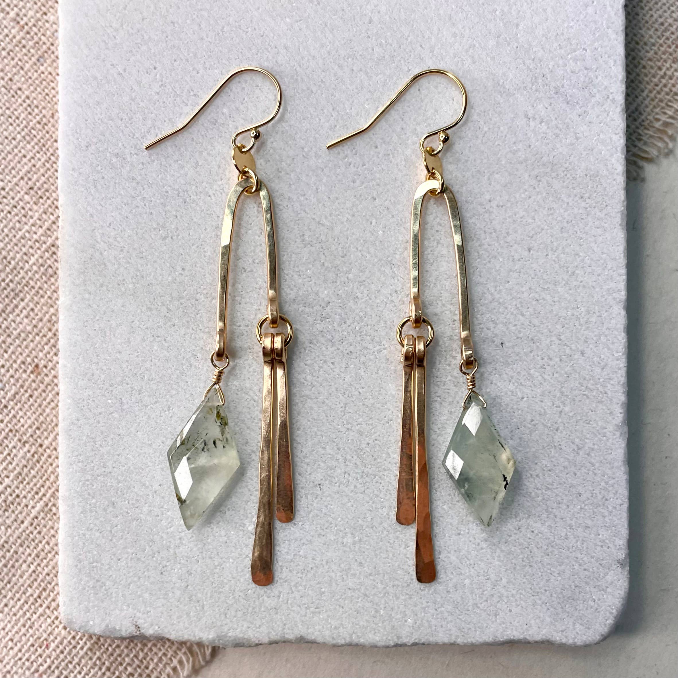 Diamond and Tine Earring: Gold Filled / Amethyst