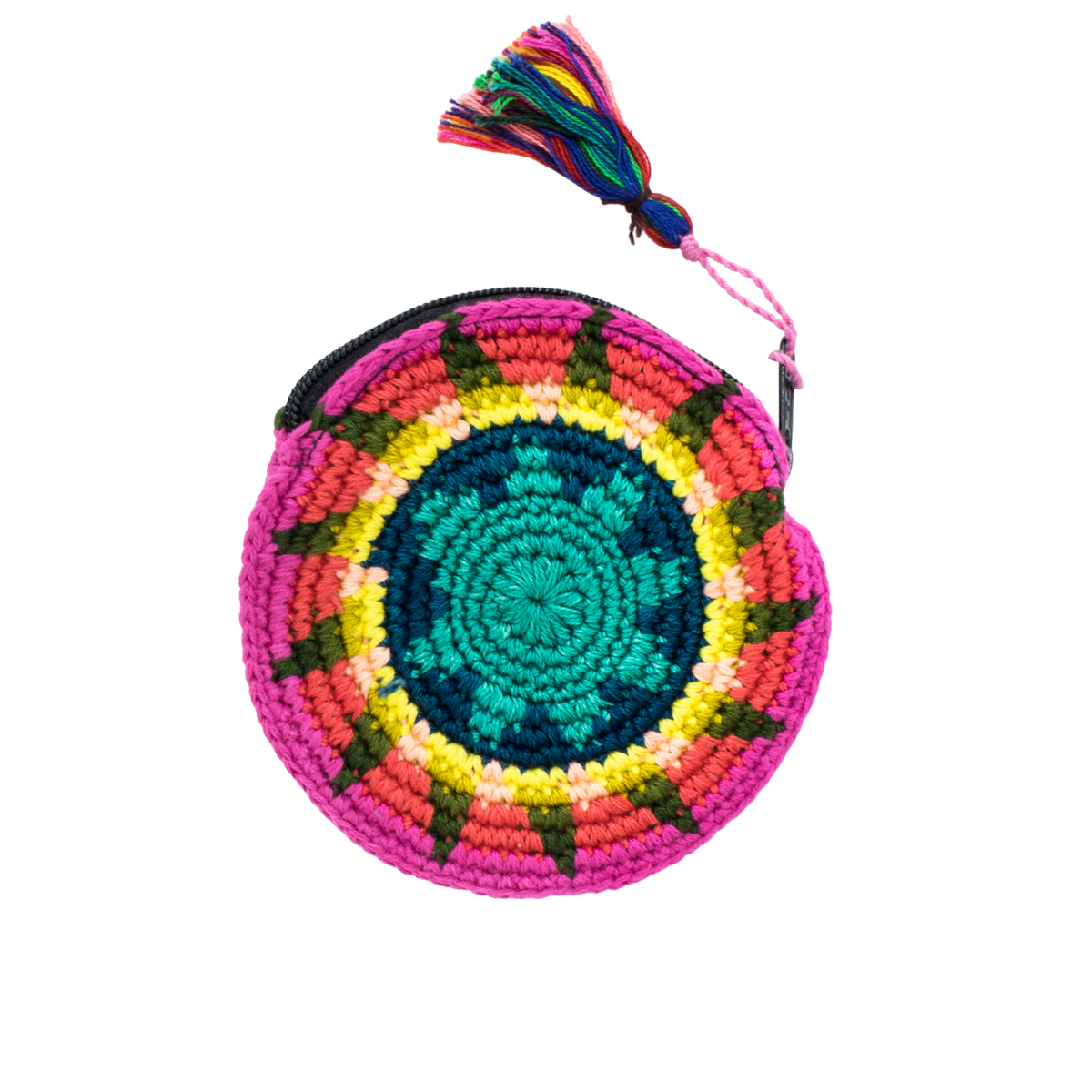 Moon Crochet Hacky Sack Knit Multicolor Handmade Coin Purse