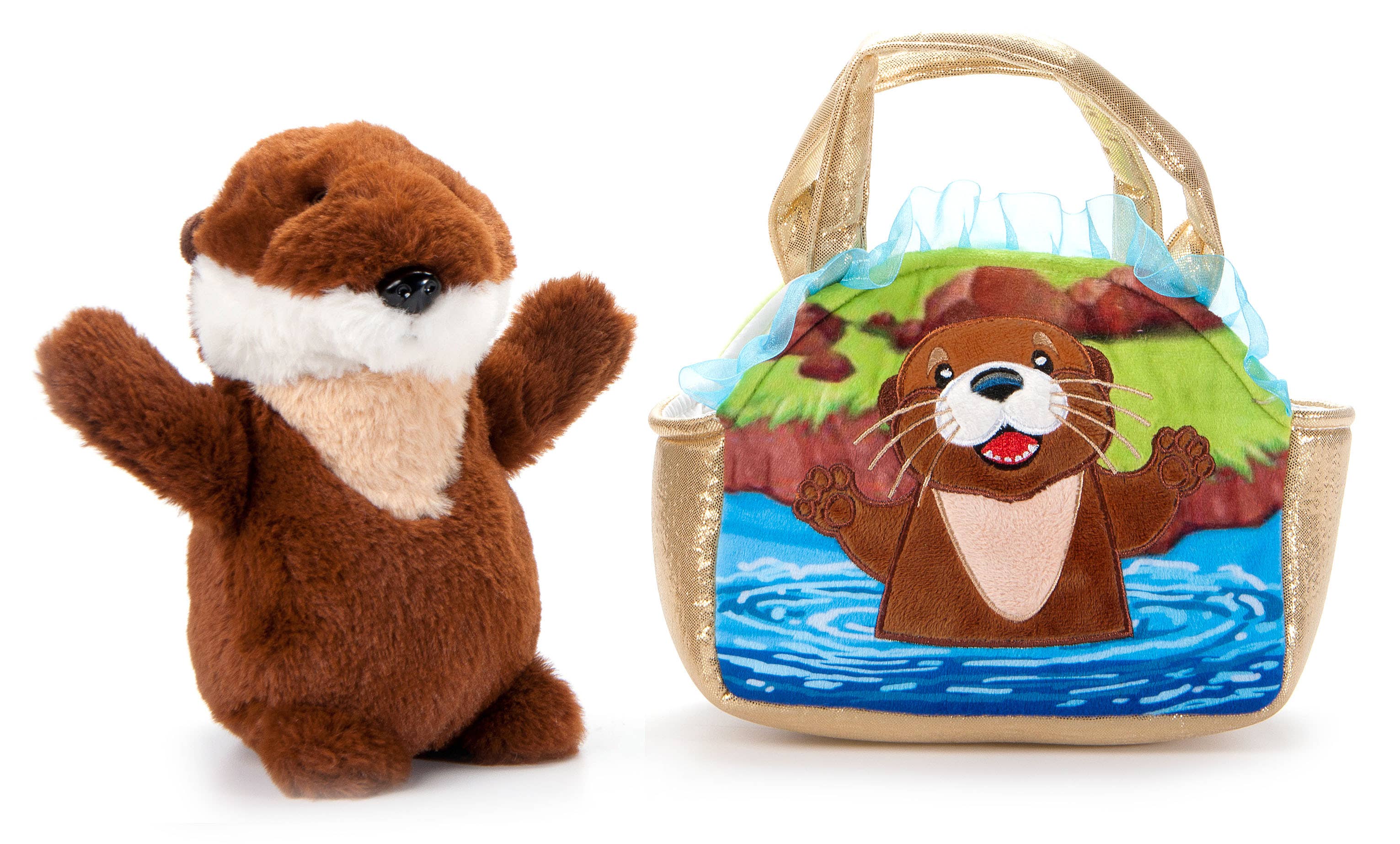 Plush Animal Set with Purse - River Otter