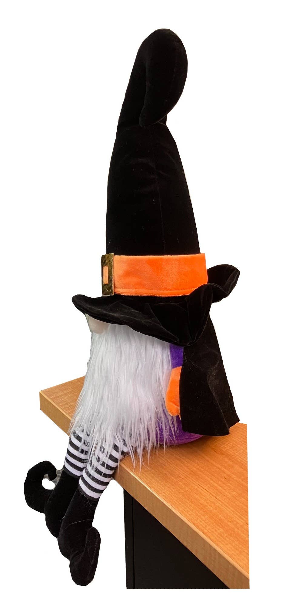 Plush Witch Gnome with Black Velvet Cape - 24"