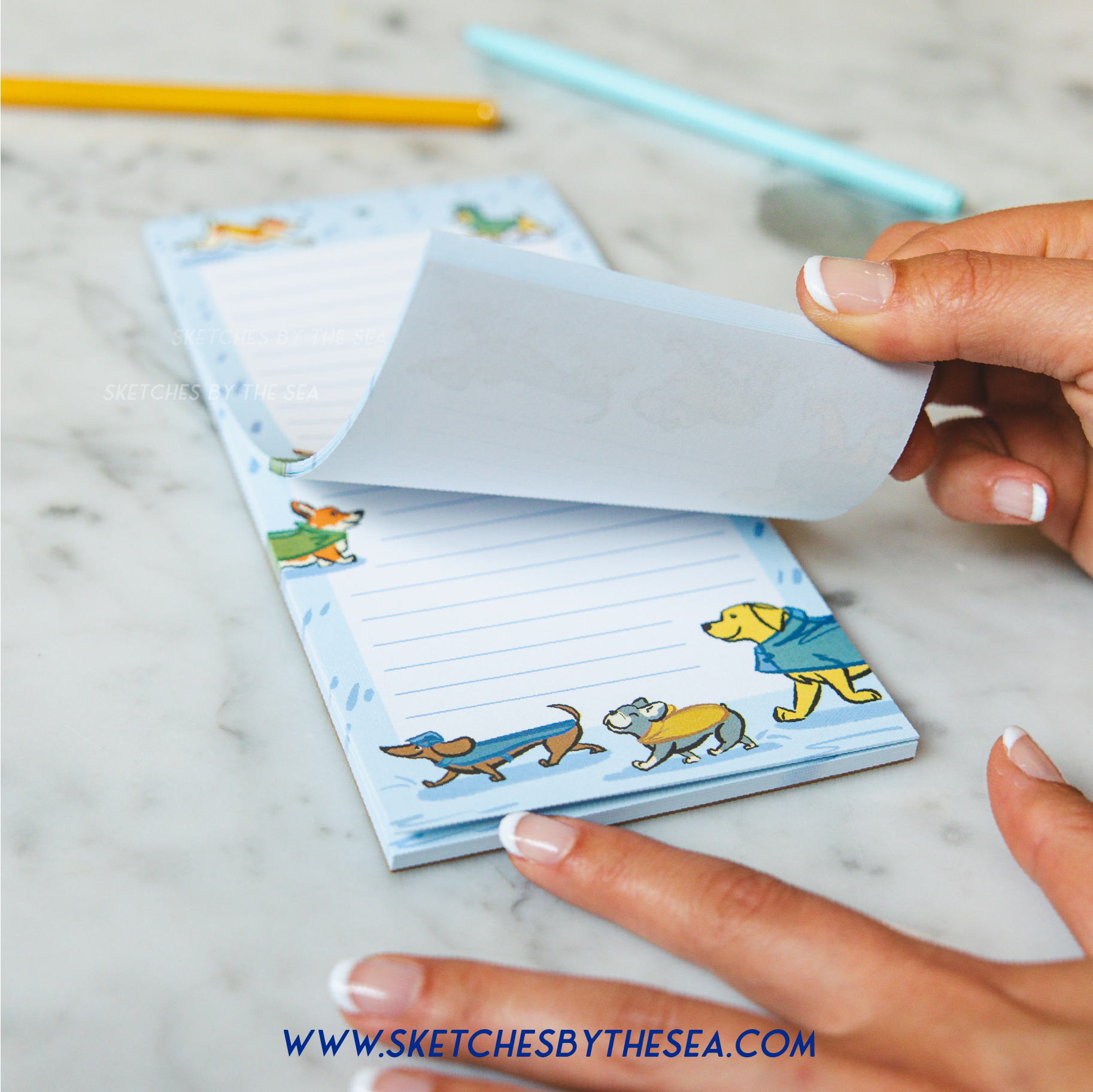 Rain Dogs Notepad. Cute Stationery Notes