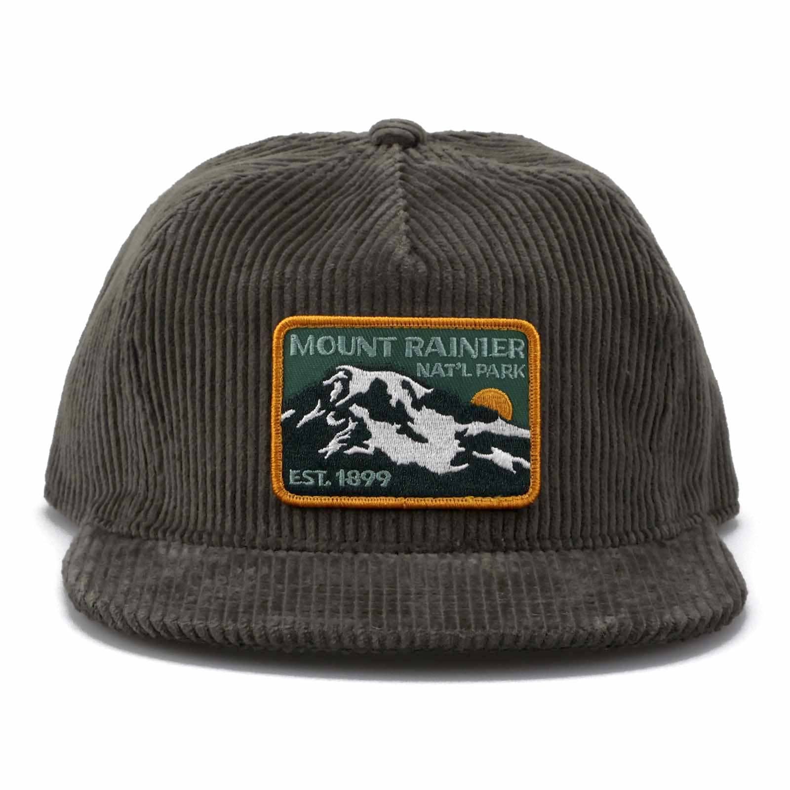 Mount Rainier National Park Est 1899 Corduroy Vintage Cap: Olive
