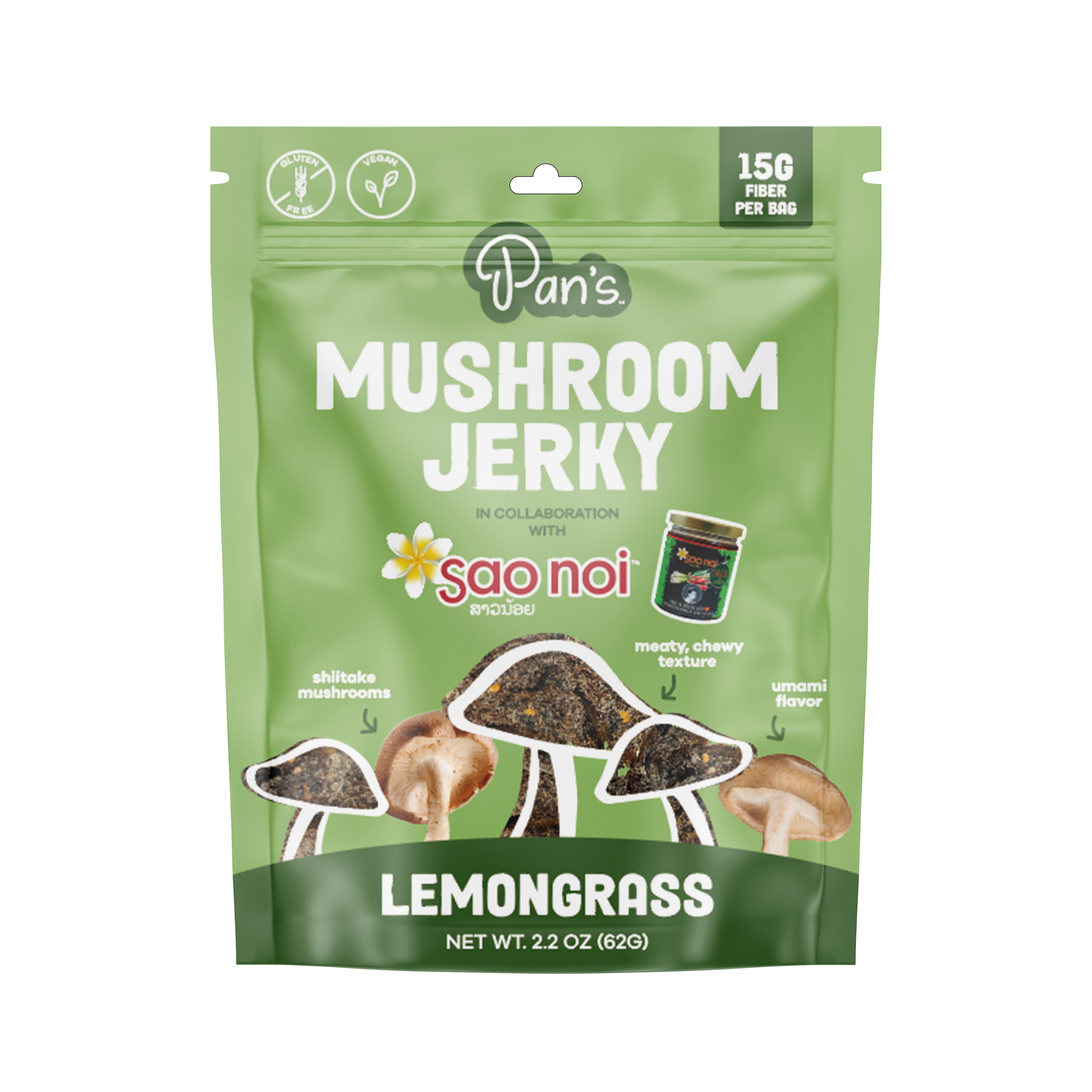 Pan's Mushroom Jerky - 2.2oz Lemongrass