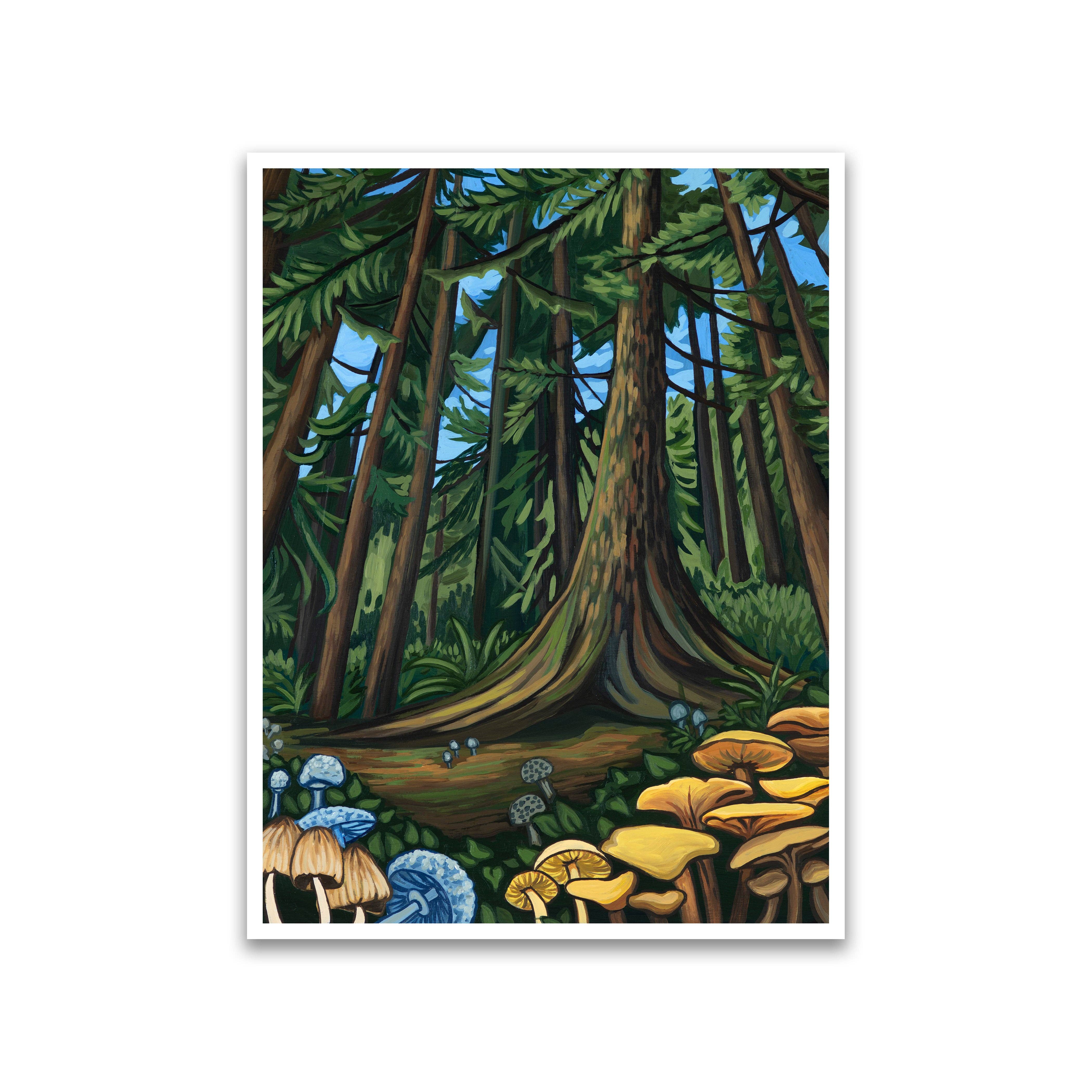 "Mushroom Forest" Print: 9x12" / Bamboo Paper