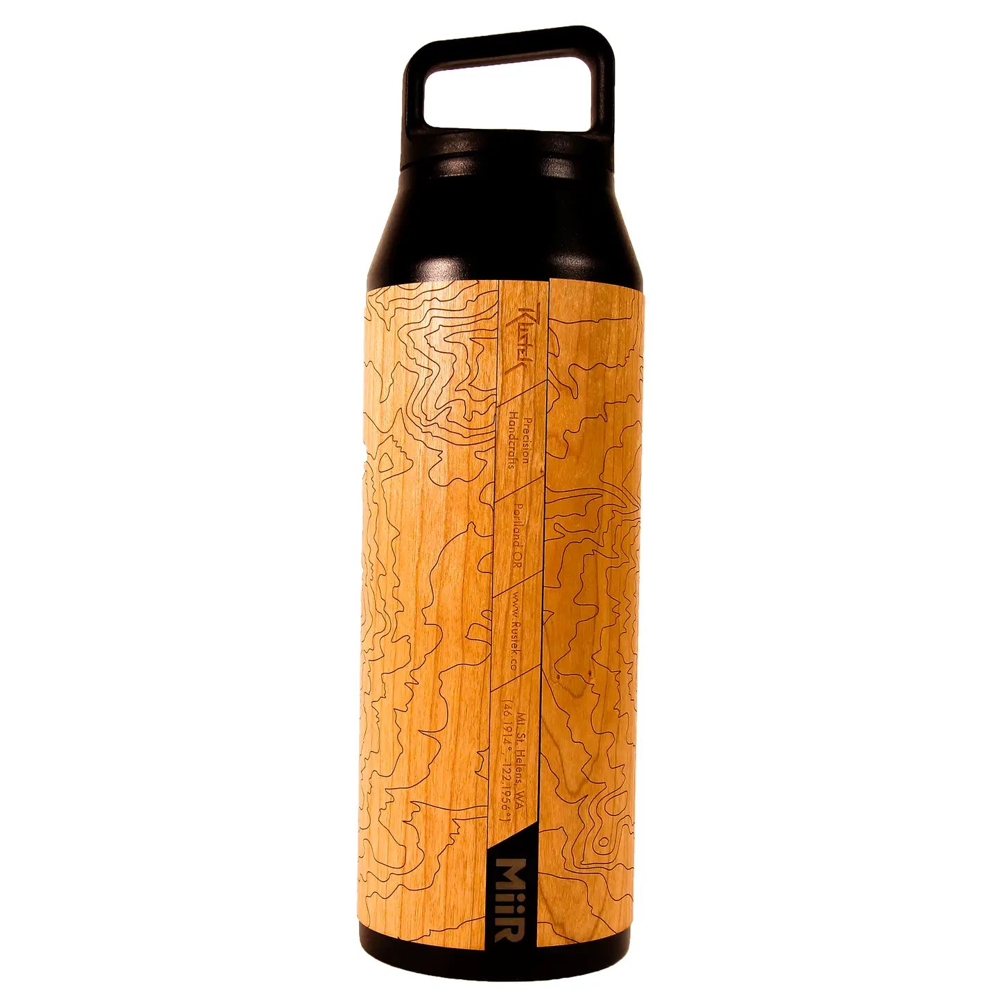 42 oz Wood Wrapped Miir 20oz Bottle: St. Helens Topo