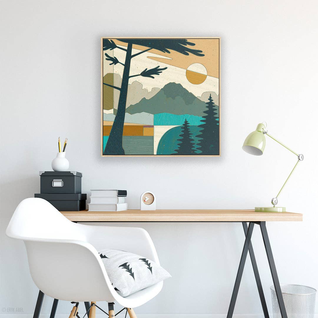 Pnwonderland: Rainier - WHLSL Print: ChromaBlock / ChromaBlock Black / 12x12