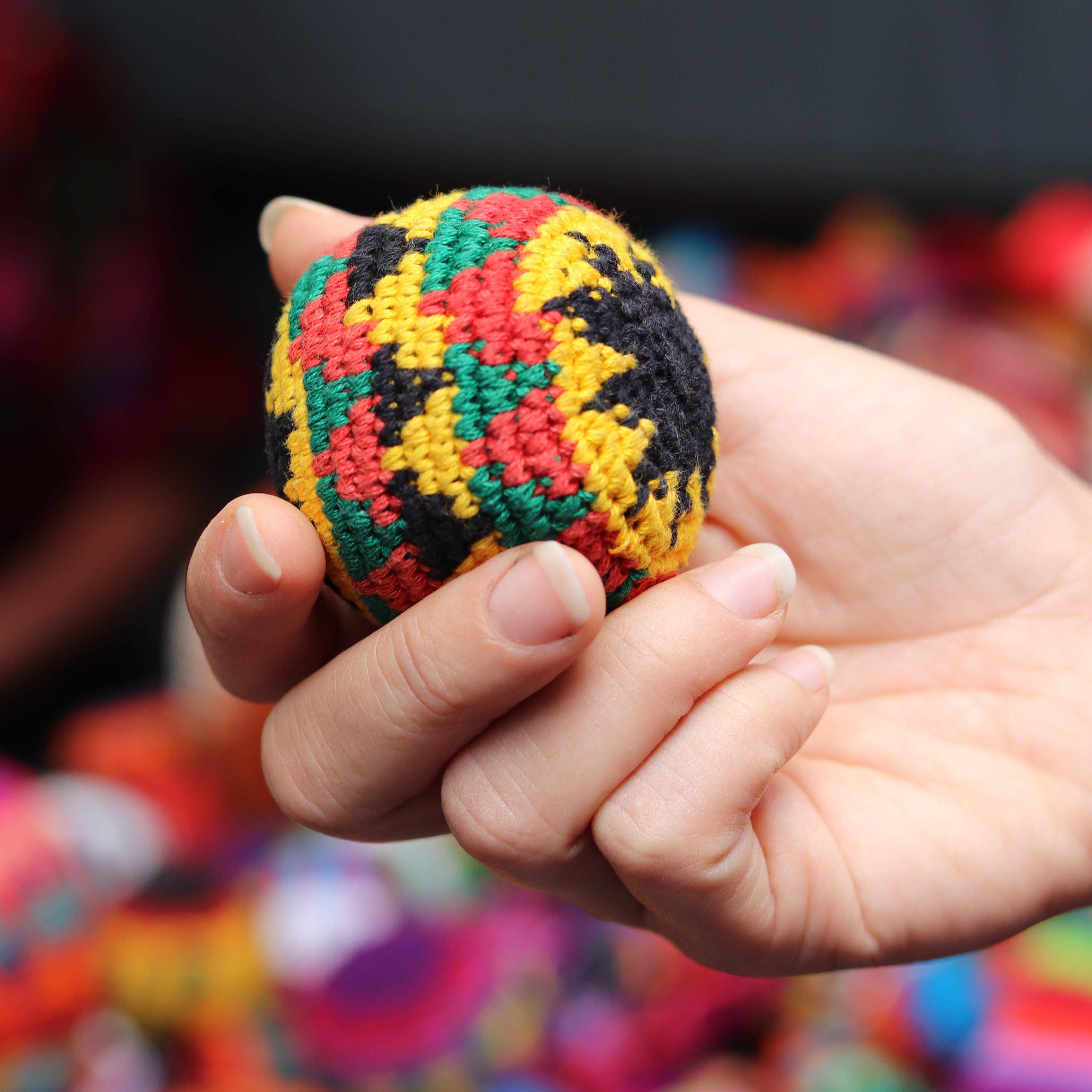 Knit Multicolor Footbag Stress Ball Bag Crochet Sack - Guatemala | Mexico: Assorted