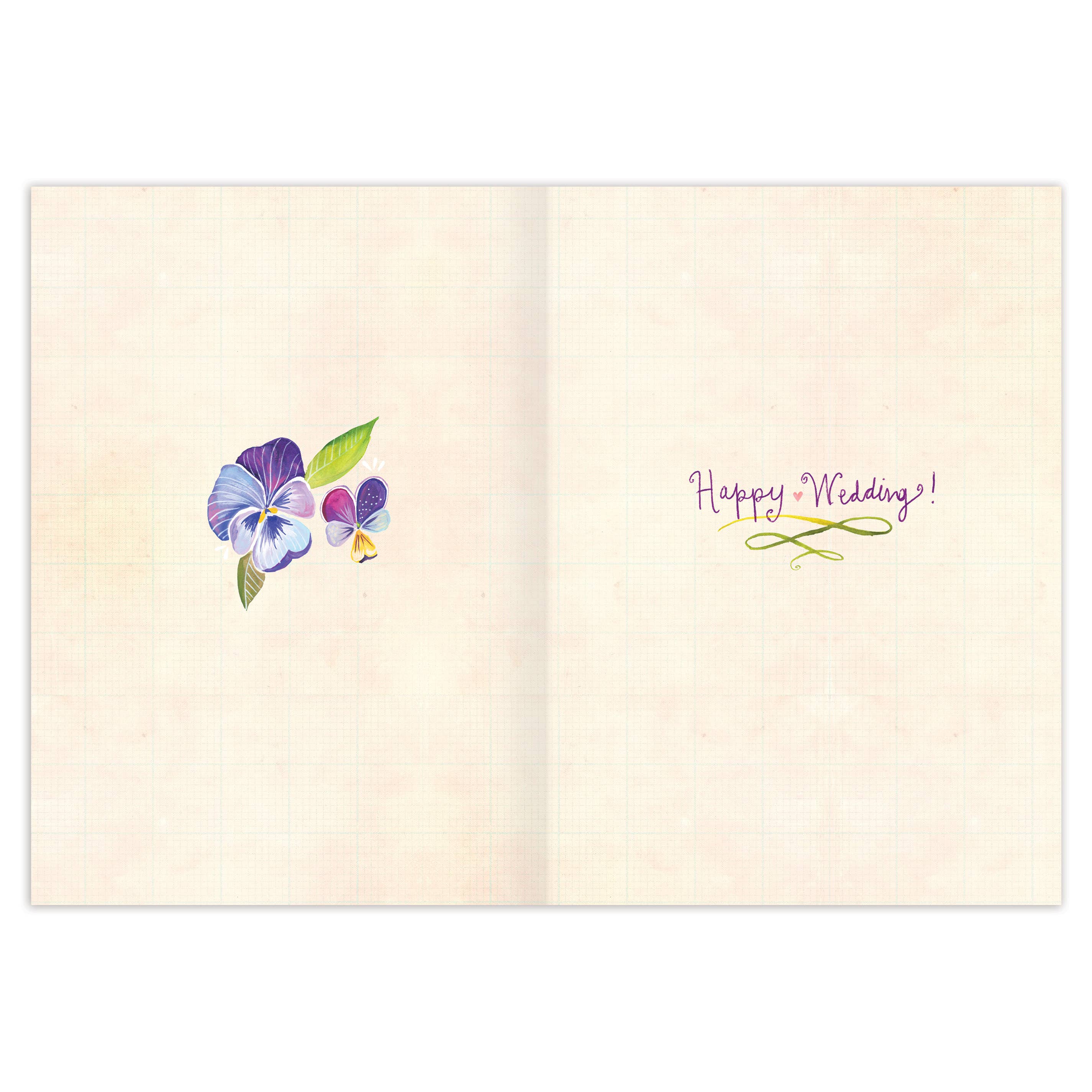 Pansy Wreath Wedding Card