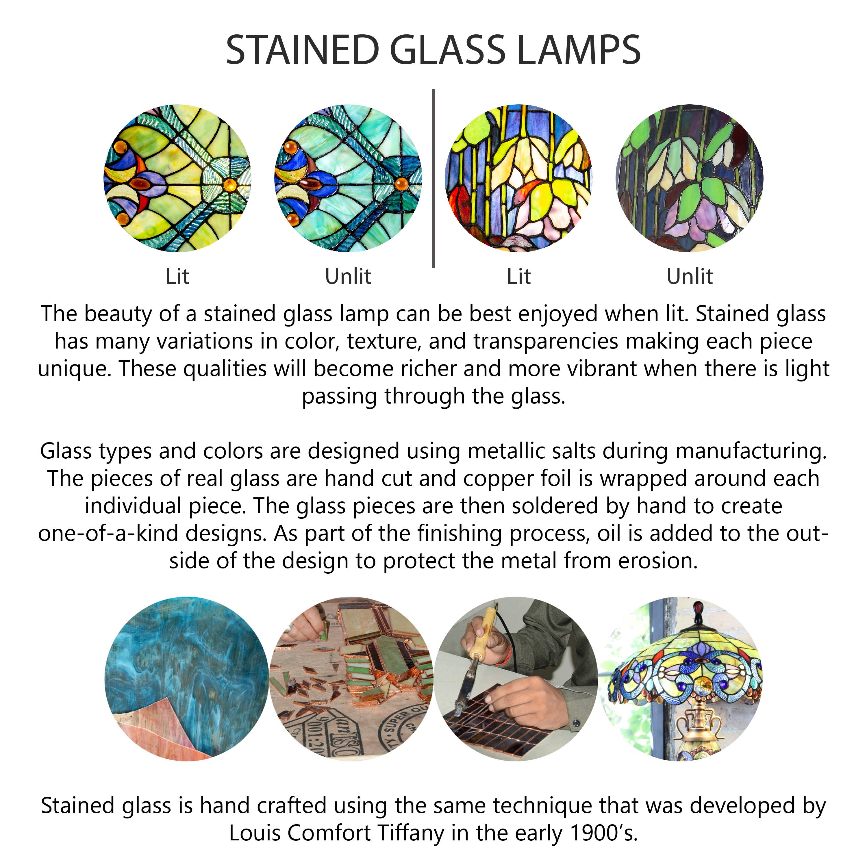 21.5"H Dragonfly Tiffany-Style Stained Glass Table Lamp